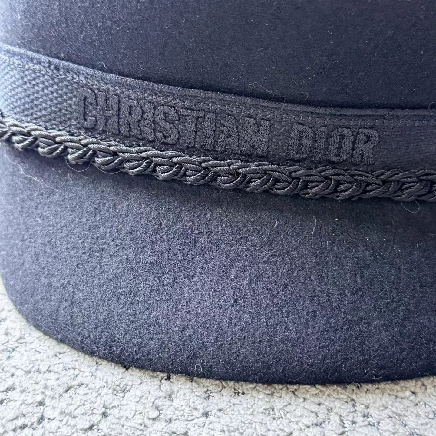 Dior Dior Black Embroidered Rope Wool Felt Hat Size ONE SIZE - 2 Thumbnail