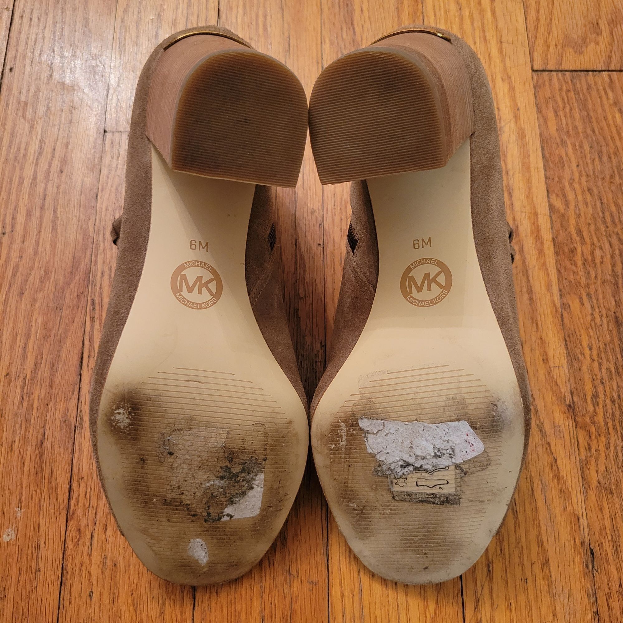 Michael Kors Michael Kors 6M WESTLEY Suede Leather Peep Toe Woven Ankle B Size US 6 / IT 36 - 7 Thumbnail