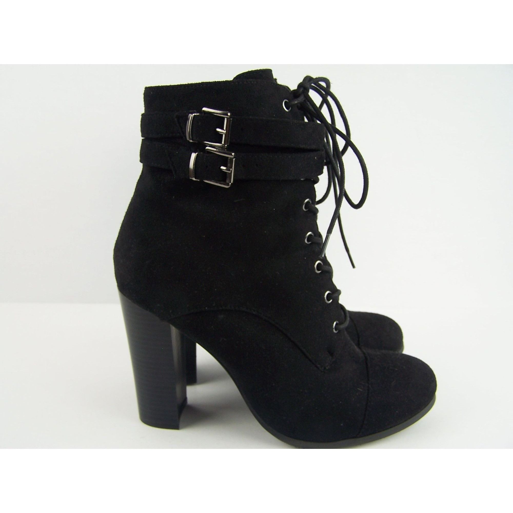 Designer Wild Diva Velvet Suede Ankle Zip/Tie Boots Size US 9 / IT 39 - 3 Thumbnail