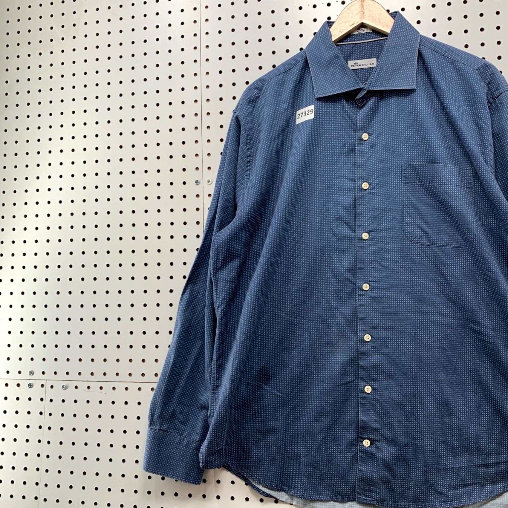 Peter Millar Peter Millar Pocket Button Shirt Blue Long Sleeve Polka Dot Mens XL) Size US XL / EU 56 / 4 - 7 Thumbnail