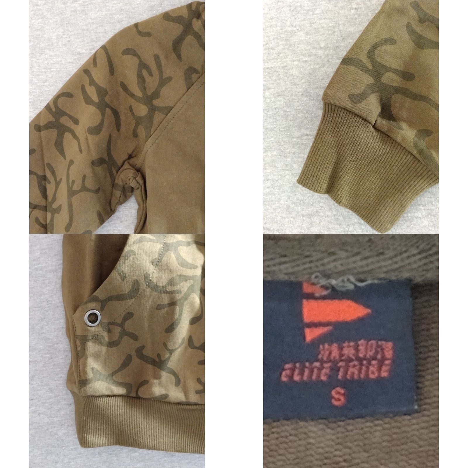 Vintage Elite Tribe Military Camo Long Sleeve Full Zip Hoodie Sweatshirt Size S Size US S / EU 44-46 / 1 - 8 Thumbnail