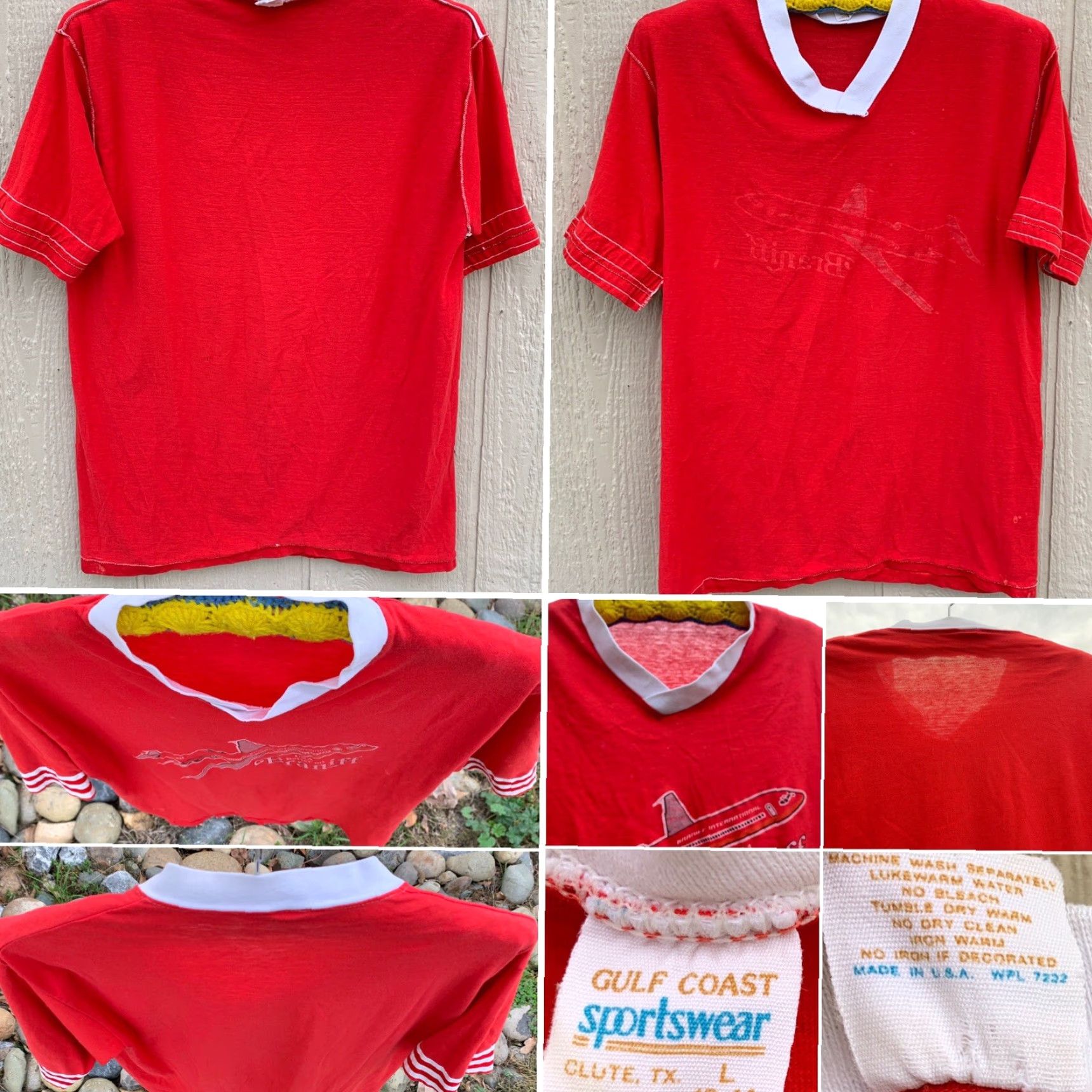 Vintage VINTAGE Braniff International USA Better on Braniff T-Shirt 1970s L Red Men Graphic Tee Shoes? Size US L / EU 52-54 / 3 - 7 Thumbnail