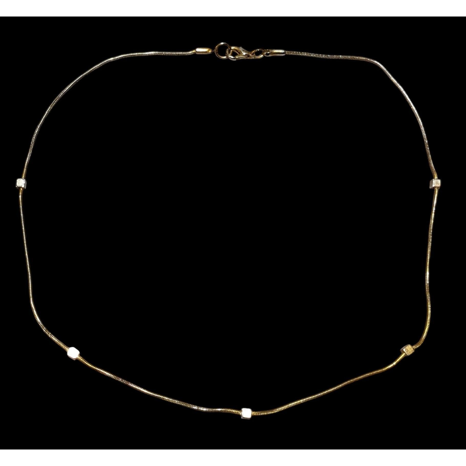 Other Minimalist Gold Chain Square Beaded Station Necklace Size ONE SIZE - 1 Thumbnail