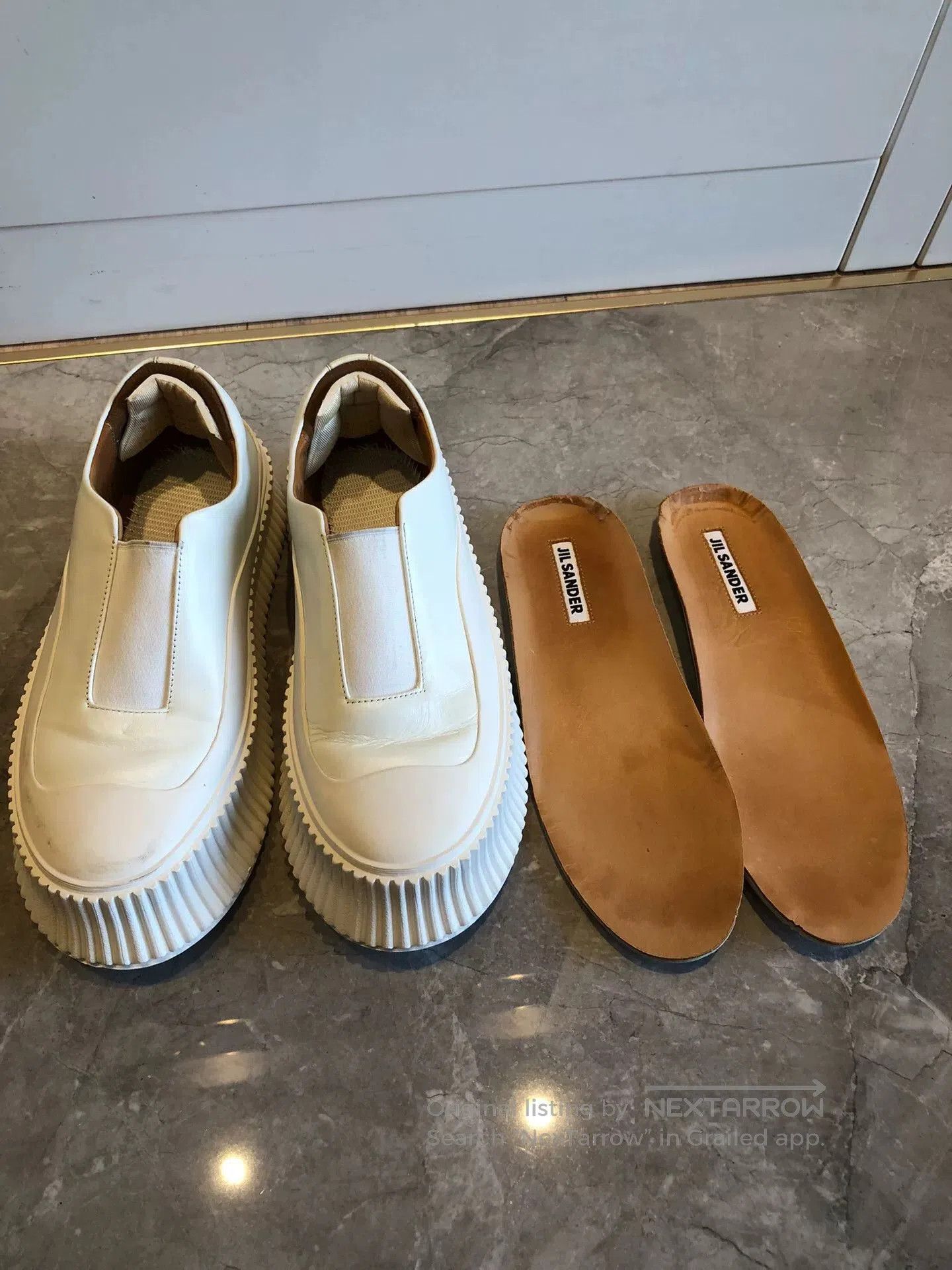 Jil Sander Jil Sander White Leather Slip. Size US 5 / IT 35 - 3 Thumbnail