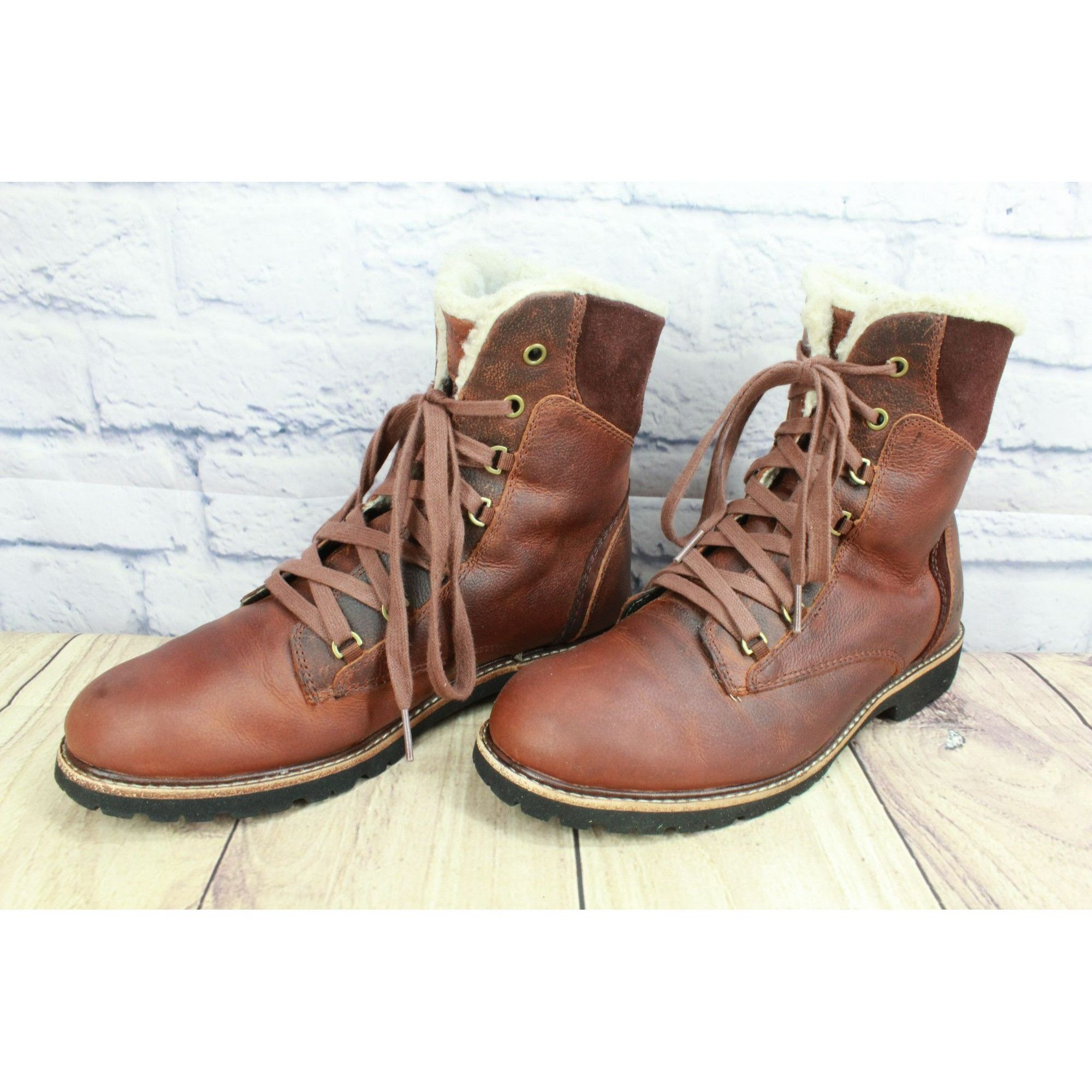 L.L. Bean × Leather LL Bean Women's Fleece Lined Rugged Cozy Winter Boots Size US 9.5 / IT 39.5 - 2 Thumbnail