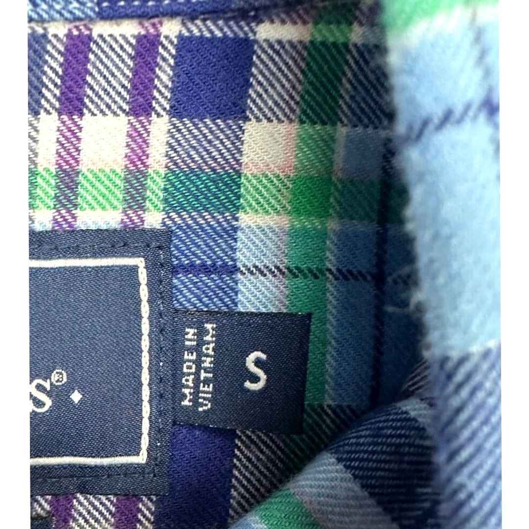Vineyard Vines Vineyard Vines Whale Shirt Mens Small Slim Fit Plaid Flannel Button-Up Blue Madras Shirt Size US S / EU 44-46 / 1 - 6 Thumbnail