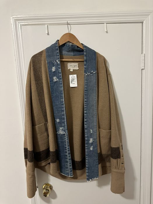 Greg Lauren Men's Striped-Blanket Boxy Kimono Jacket