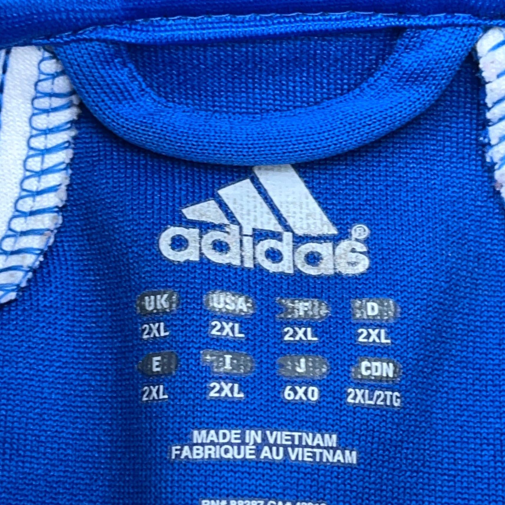 Adidas Adidas Track Jacket Men 2XL Royal Blue Gray Full Zip Sweatshirt Warm Up Run Shirt Jacket Size US XXL / EU 58 / 5 - 3 Thumbnail