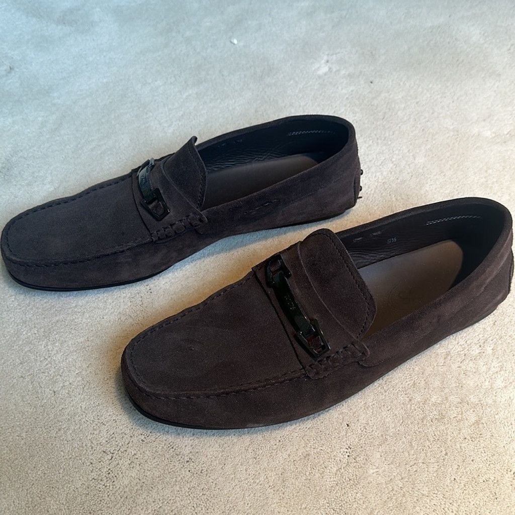 Tod's Tods Men's Dark Brown Suede Gommino Driving Loafers Shoes Size US 9.5 / EU 42-43 - 2 Thumbnail