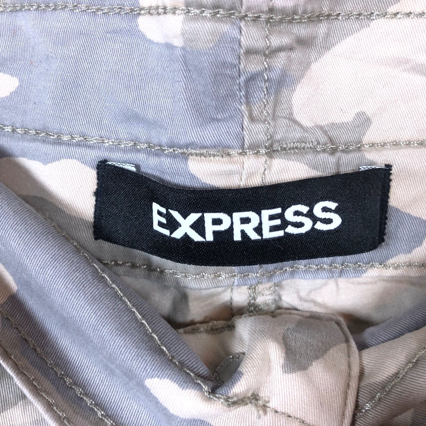 Express Express Womens Pants Green Camouflage Super High Rise Ankle Stretch 4 Size 24" / US 00 / IT 34 - 4 Thumbnail