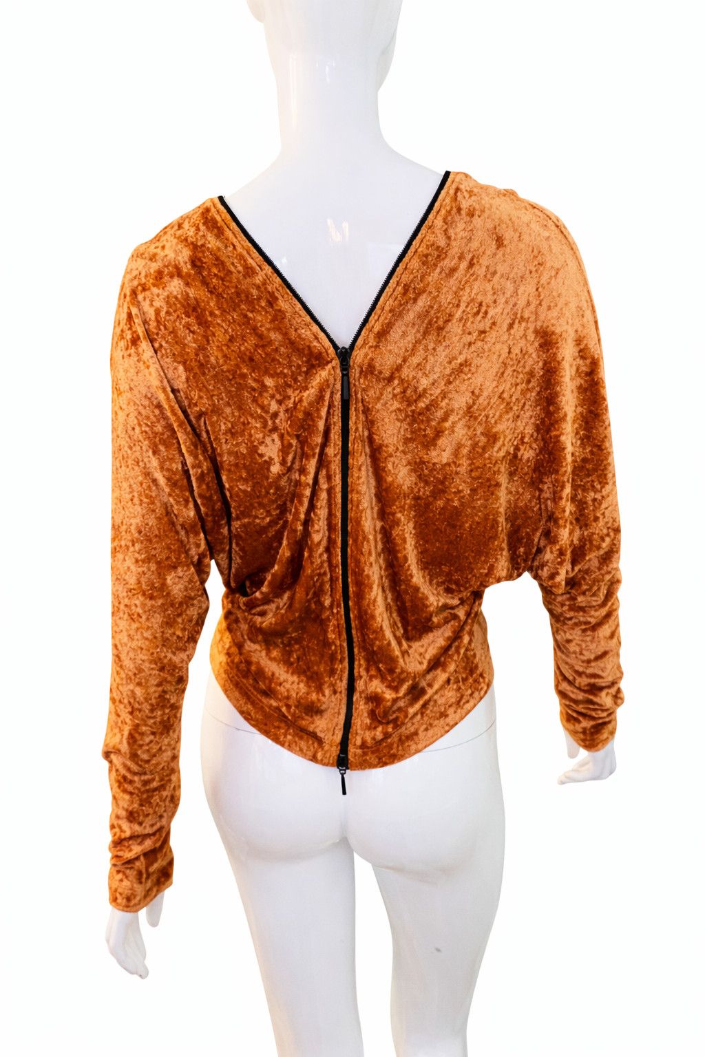 plein sud Plein Sud Velvet Zip Zipper Open Back French Designer Top Size M / US 6-8 / IT 42-44 - 4 Thumbnail