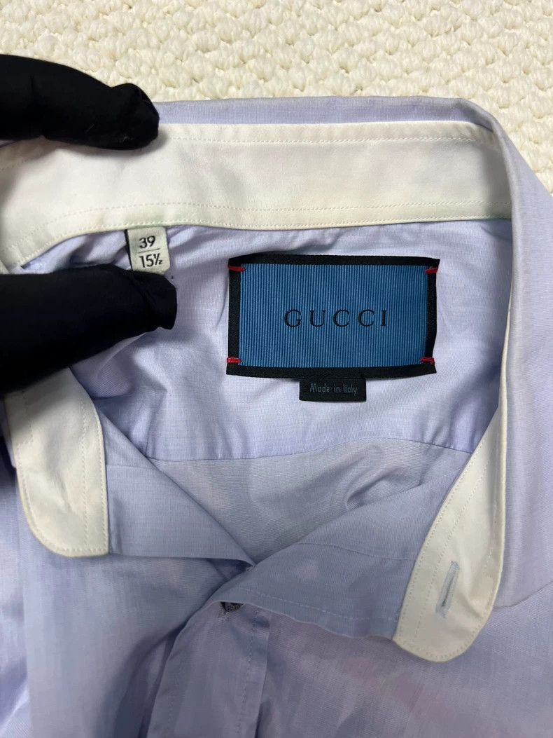 Gucci Gucci Blue bee embroidered shirt size: 39 2502-Nextarrow Size US XXS / EU 40 - 3 Thumbnail