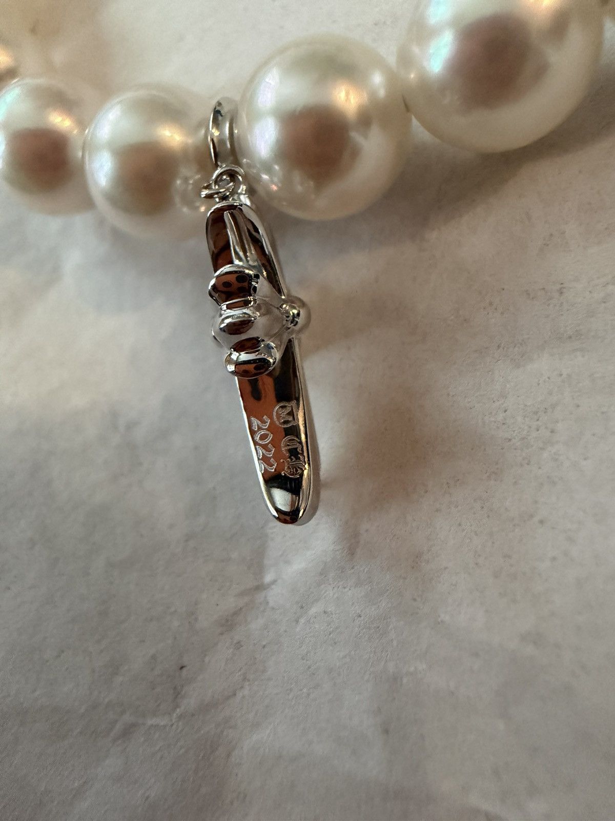 Chrome Hearts Chrome Hearts X Mikimoto 18K White Gold Akoya Pearl Bracelet Size ONE SIZE - 6 Thumbnail