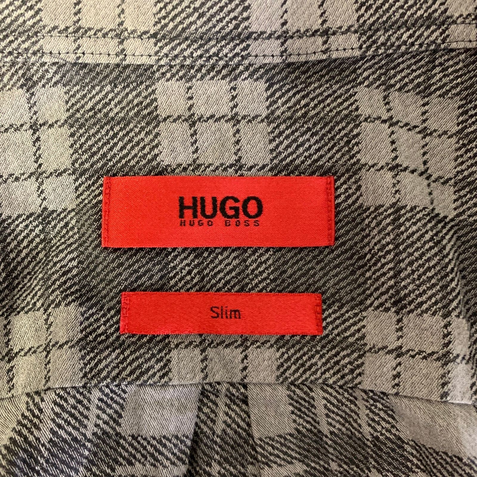 Hugo Boss HUGO BOSS Size M Grey Plaid Cotton Long Sleeve Shirt Size US M / EU 48-50 / 2 - 4 Thumbnail