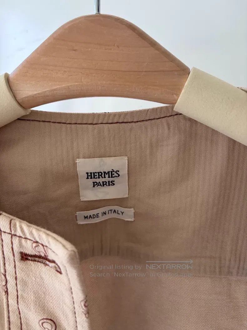 Hermes Hermes Logo All Over Khaki Jacket Size XXS / US 00 / IT 34 - 4 Thumbnail