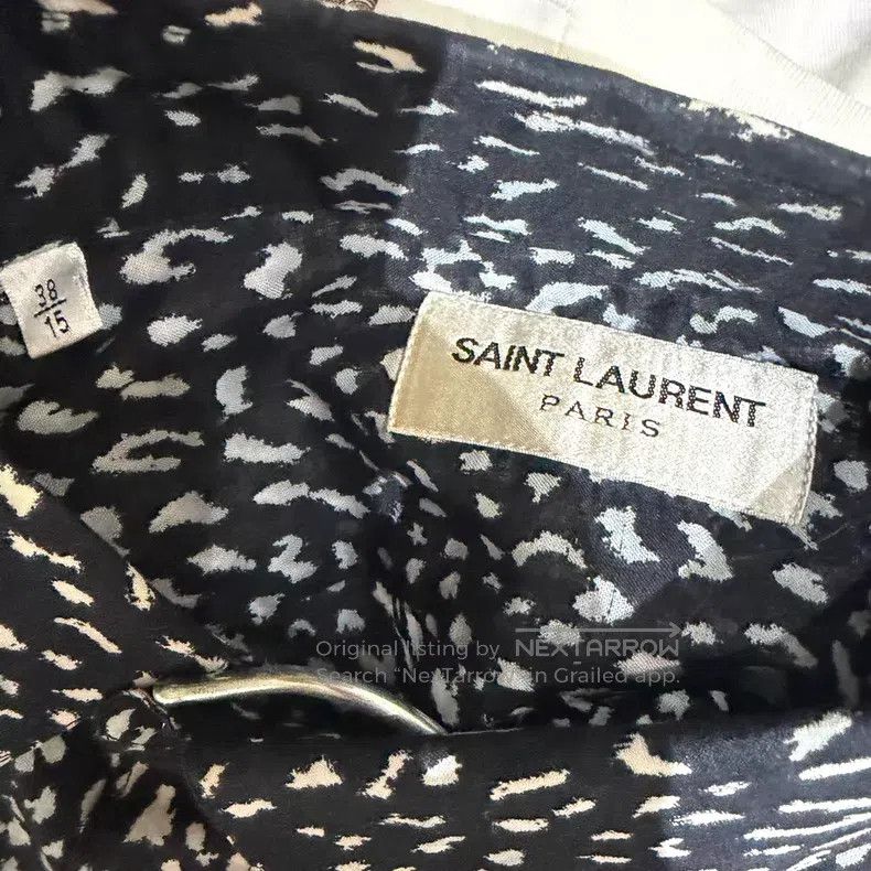Saint Laurent Paris Saint Laurent Paris Black and White Leopard Print Shirt i Size XS / US 0-2 / IT 36-38 - 2 Thumbnail