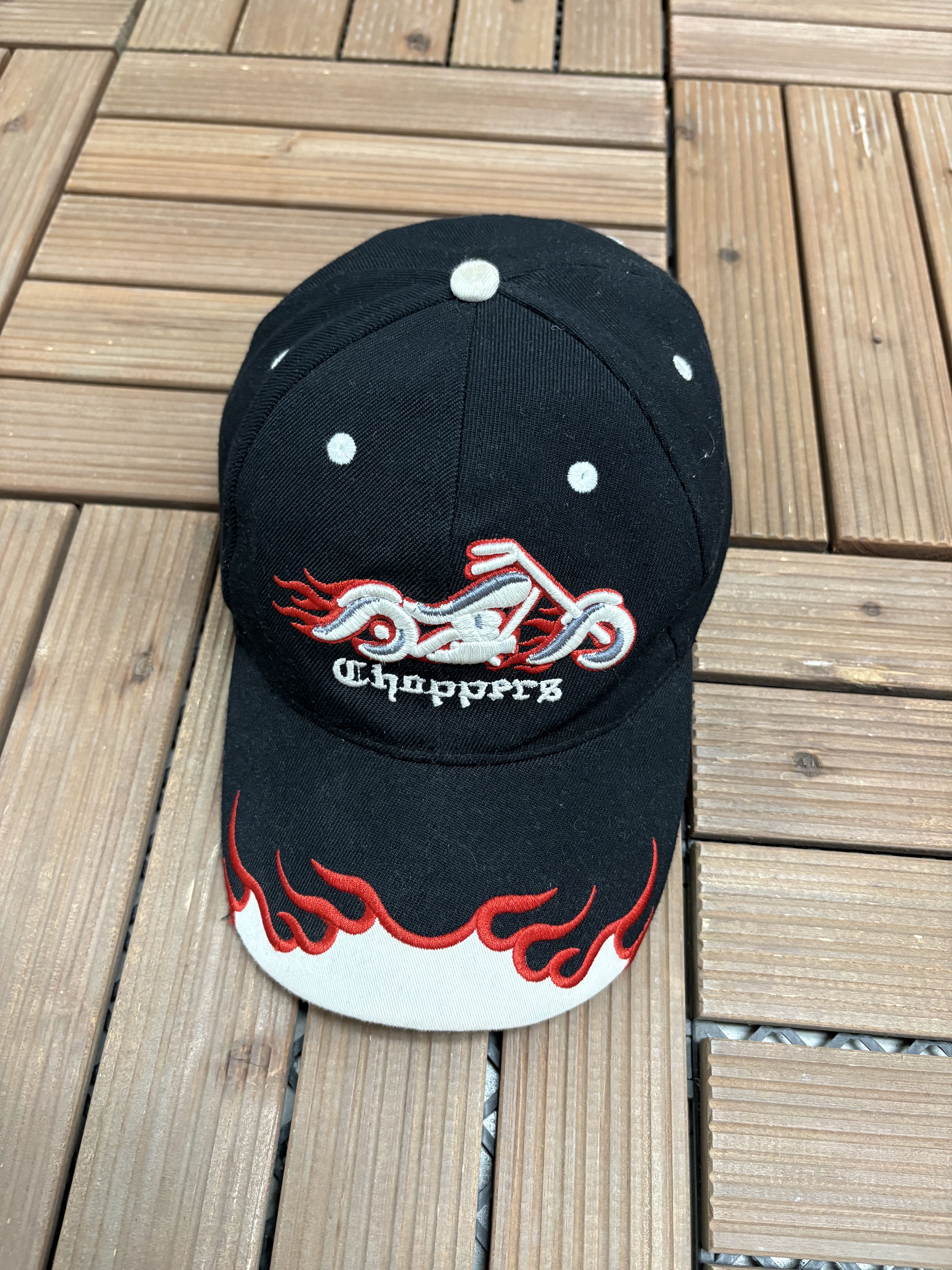 Vintage Choppers Motorcycle Vintage Black Strap Back Hat Cap Size ONE SIZE - 1 Thumbnail