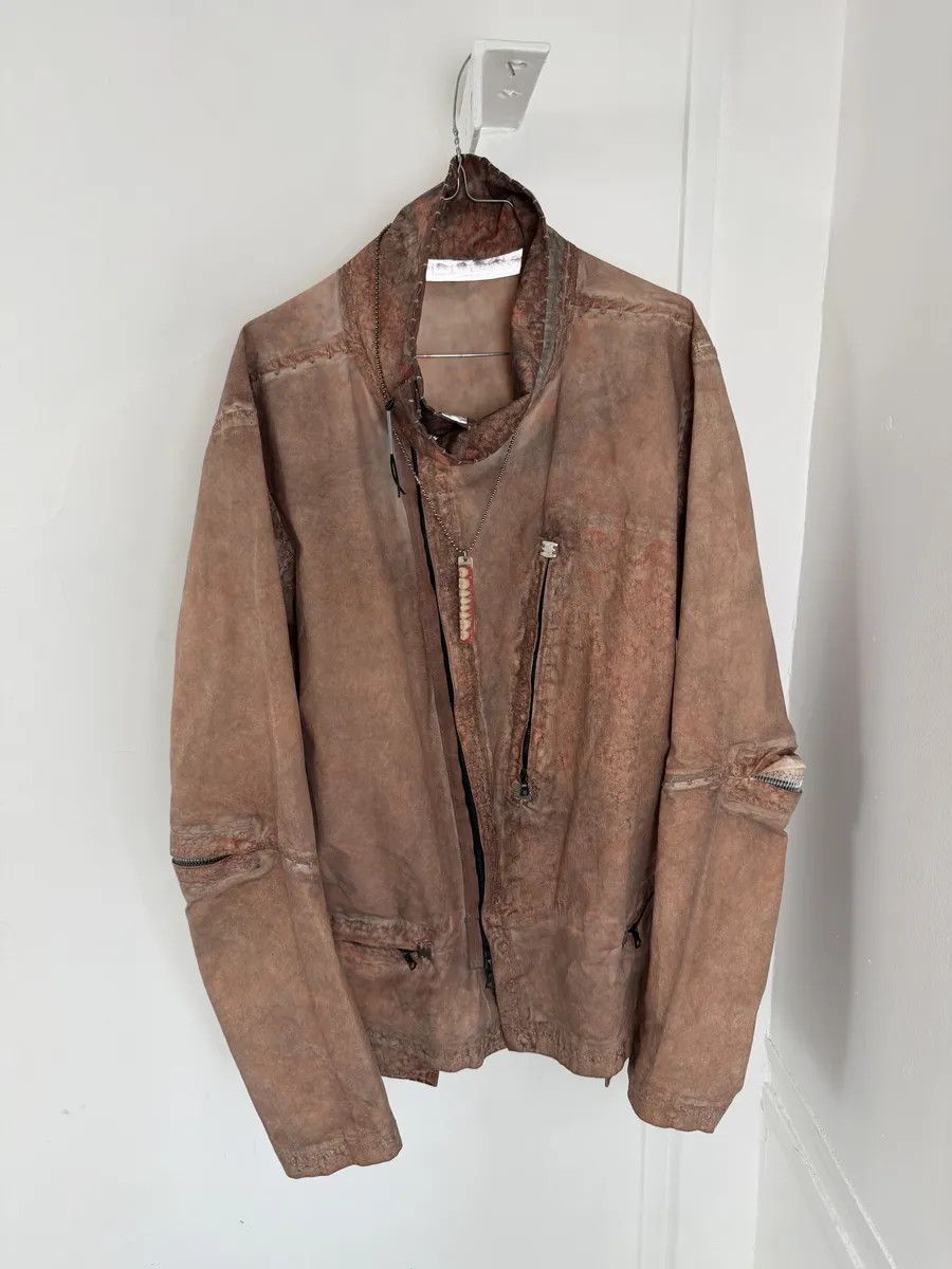 Isaac Sellam Experience Isaac Sellam Avant-Garde Rouille Asymmetrical Leather Jacket Size US L / EU 52-54 / 3 - 6 Thumbnail