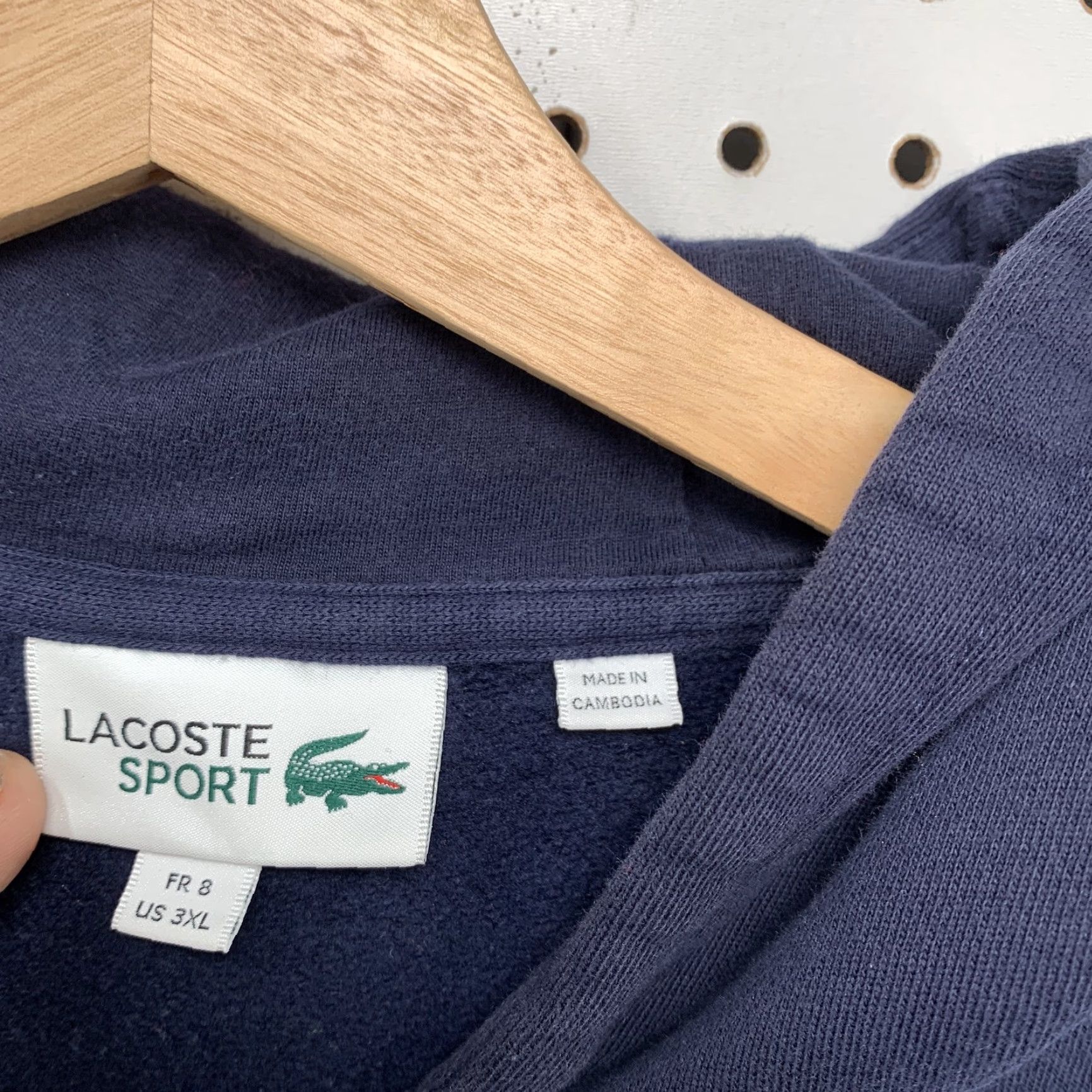 Lacoste Lacoste Sport Hoodie Sweatshirt Mens 3XL Navy Blue Hooded Fleece Pullover Size US XXL / EU 58 / 5 - 4 Thumbnail