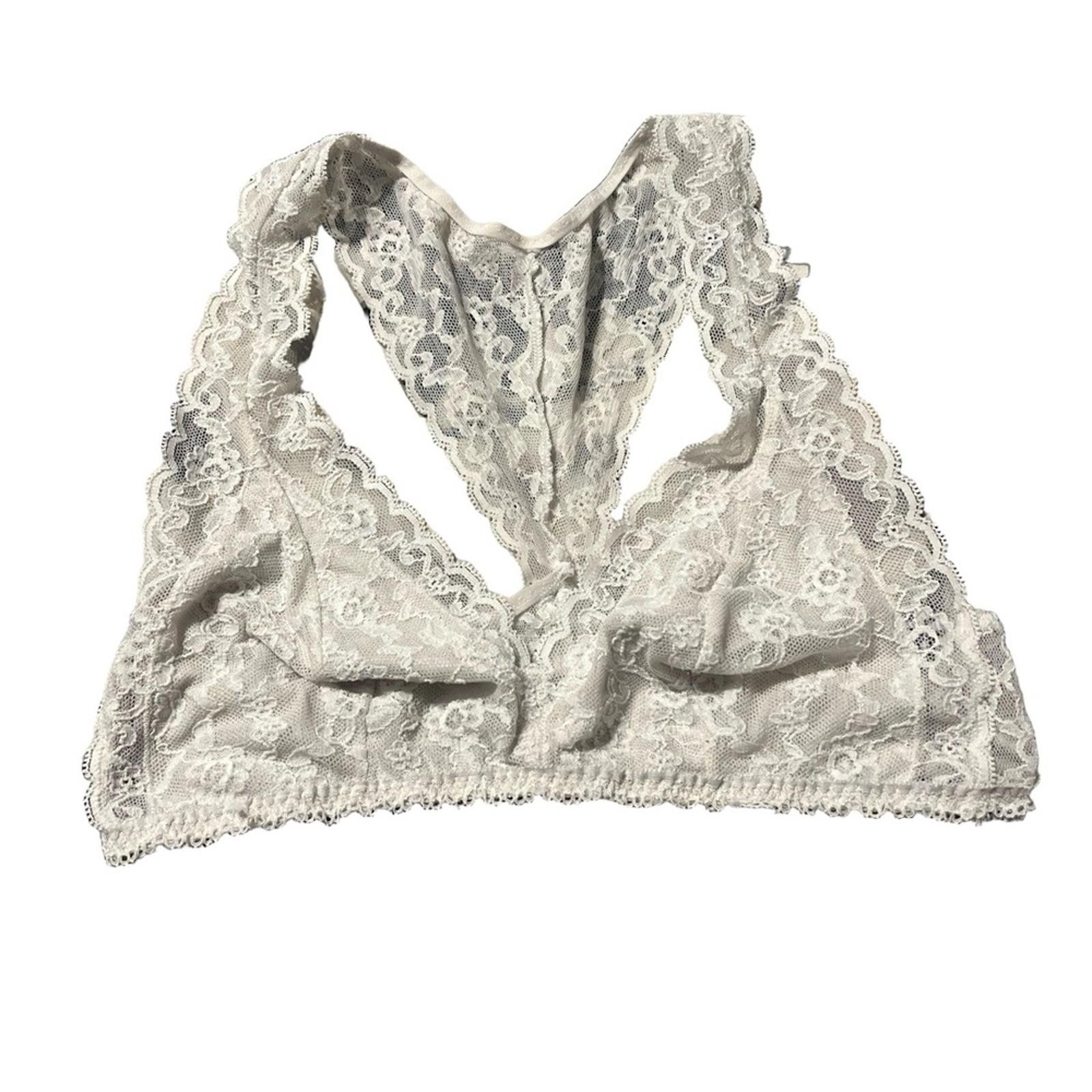 Other VICTORIA'S SECRET Bralette M/M White Racerback Lace Floral Size ONE SIZE - 1 Thumbnail