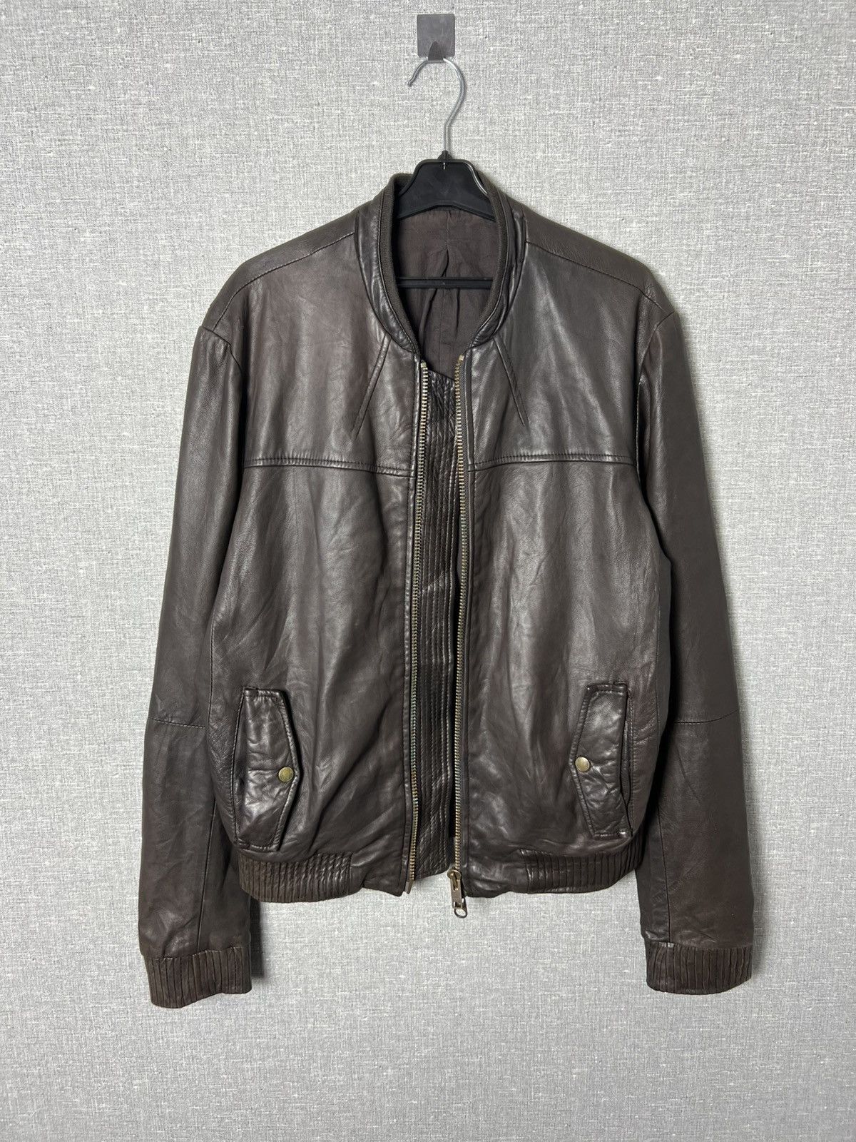 Allsaints Vintage AllSaints Leather Brown Bomber Jacket Men’s Size M Size US M / EU 48-50 / 2 - 19 Thumbnail