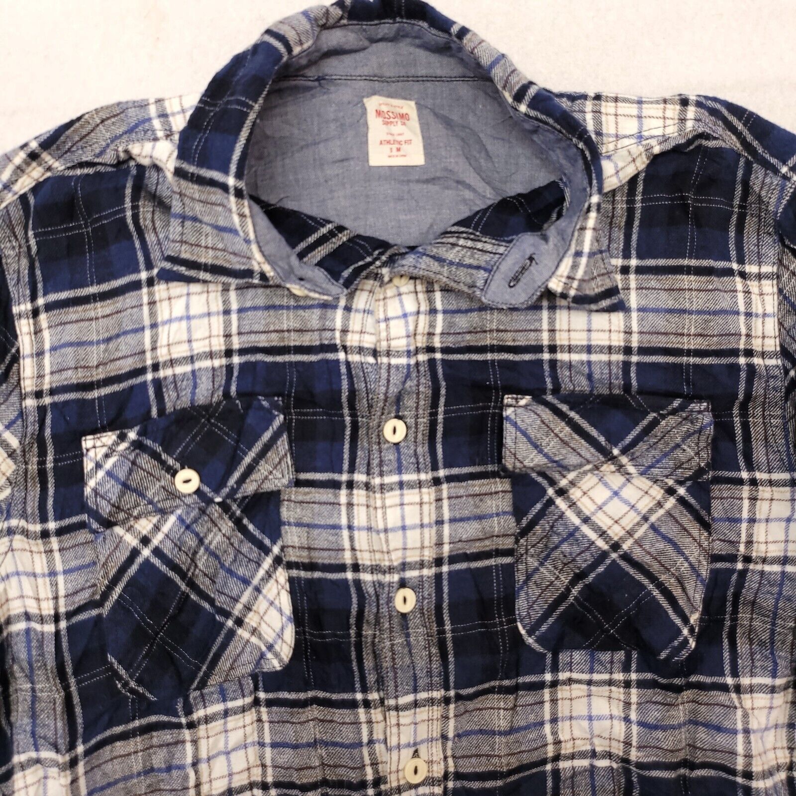 Mossimo Mossimo Tartan Flannel Button Up Shirt Mens Size M Blue Size US M / EU 48-50 / 2 - 1 Thumbnail