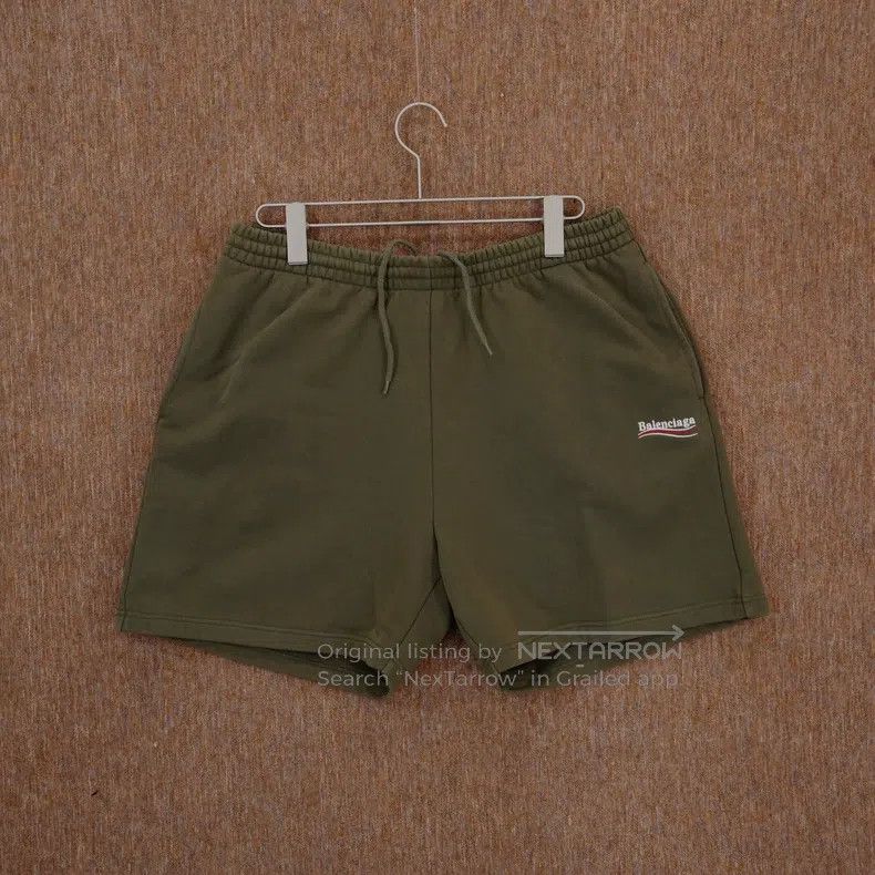 Balenciaga Balenciaga size M Green Cola Embroidered Shorts Size US 27 - 1 Thumbnail