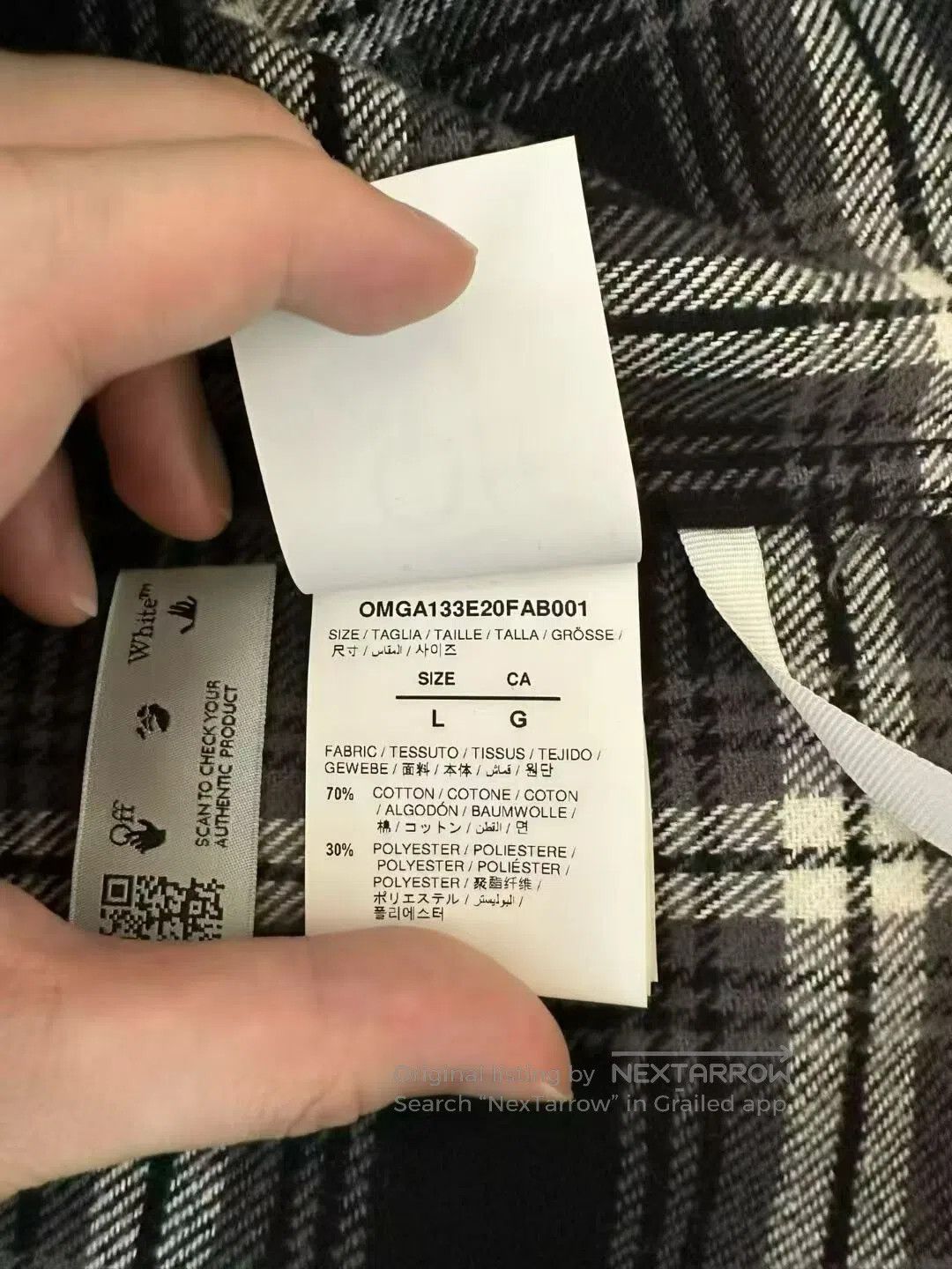 Off-White off-white Checkered shirt| Size US L / EU 52-54 / 3 - 4 Thumbnail