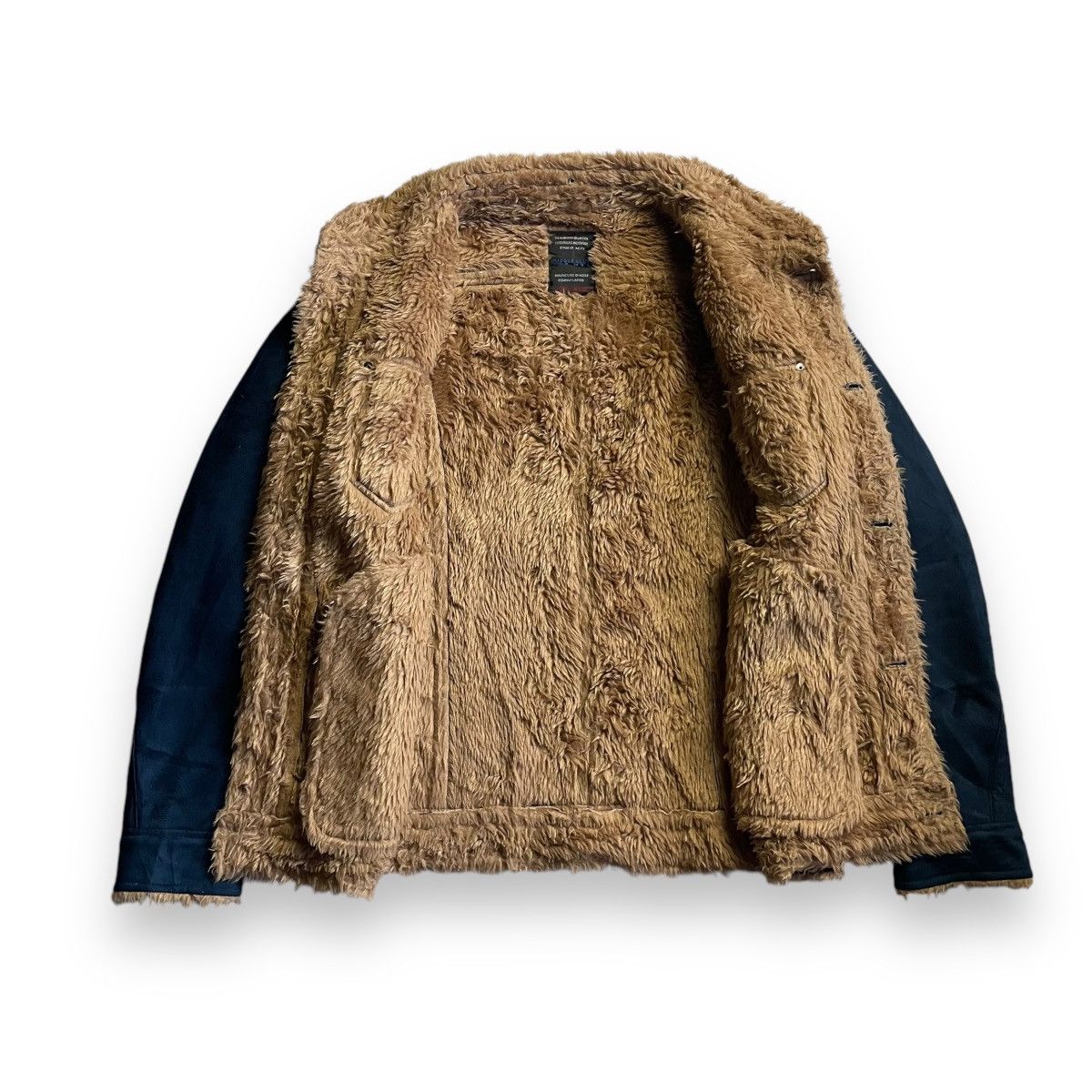 If Six Was Nine × Le Grande Bleu (L.G.B.) × Nicole Club 🇯🇵 NICOLE CLUB FOR MEN SUEDE FAUX FUR BUTTON UP JACKET Size US M / EU 48-50 / 2 - 3 Thumbnail