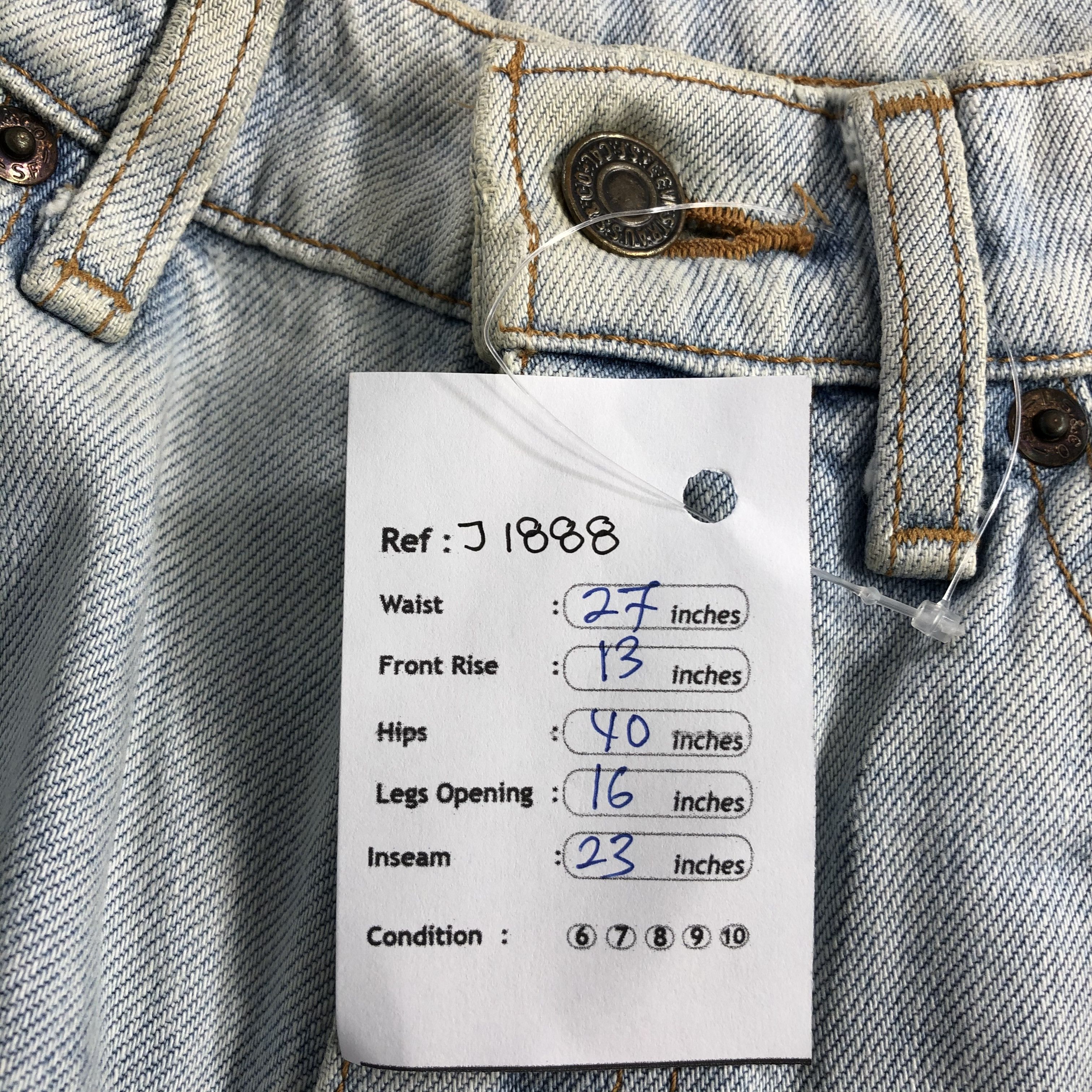 Levi's Vintage 90s Light Wash Levis 509 Jeans-J1888 Size US 27 - 14 Thumbnail