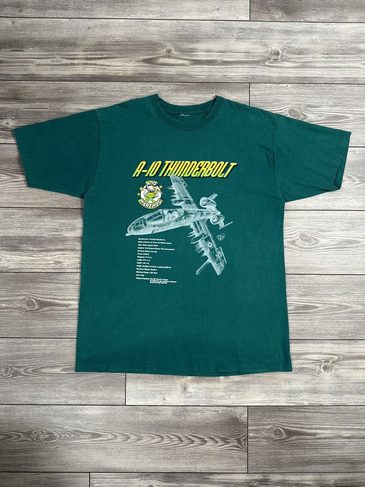 Vintage Vintage 90s A-10 Thunderbolt Warthog Plane Ravens Athletic T Size US XL / EU 56 / 4 - 1 Thumbnail