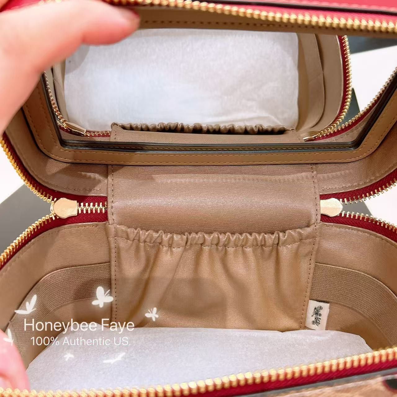 Coach 🍒 Cosmetic Case In Signature Canvas With Cherry CZ025 Size ONE SIZE - 4 Thumbnail