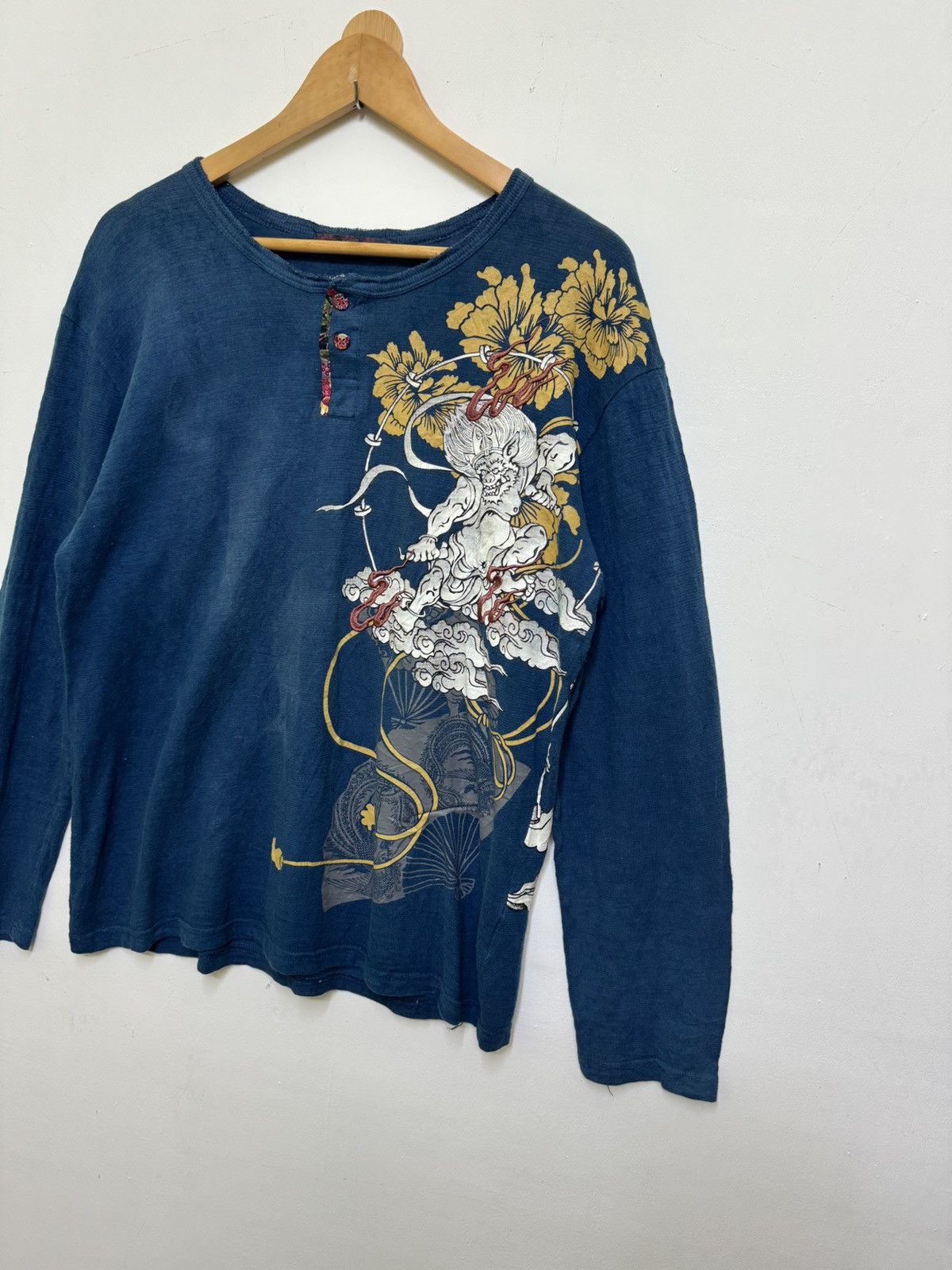 Japanese Brand Japanese Graphic Japanese God of Wind Faded Long Sleeve Size US M / EU 48-50 / 2 - 4 Thumbnail