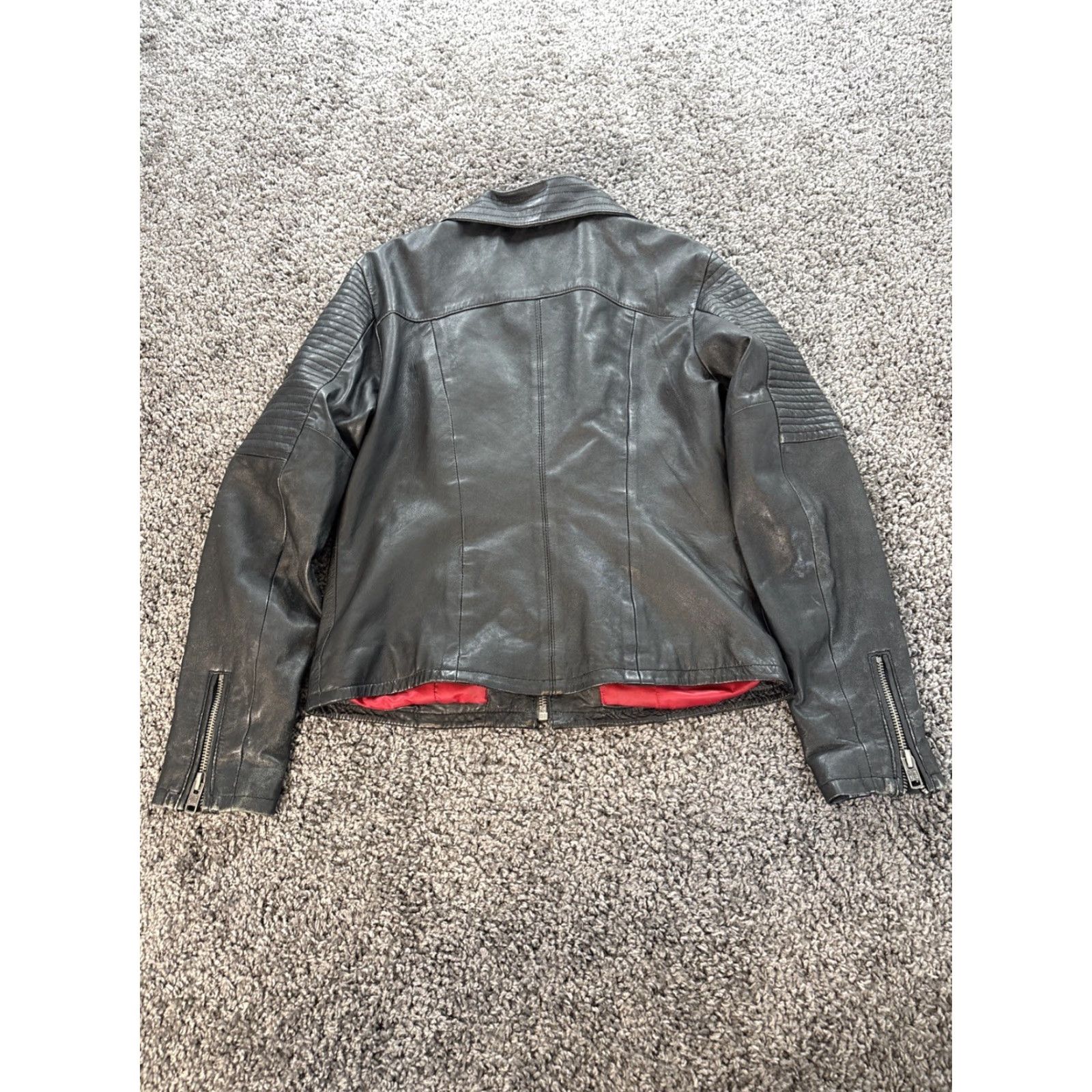 Superdry Superdry Leather Biker Jacket Women Full Zip L Black Size L / US 10 / IT 46 - 6 Thumbnail