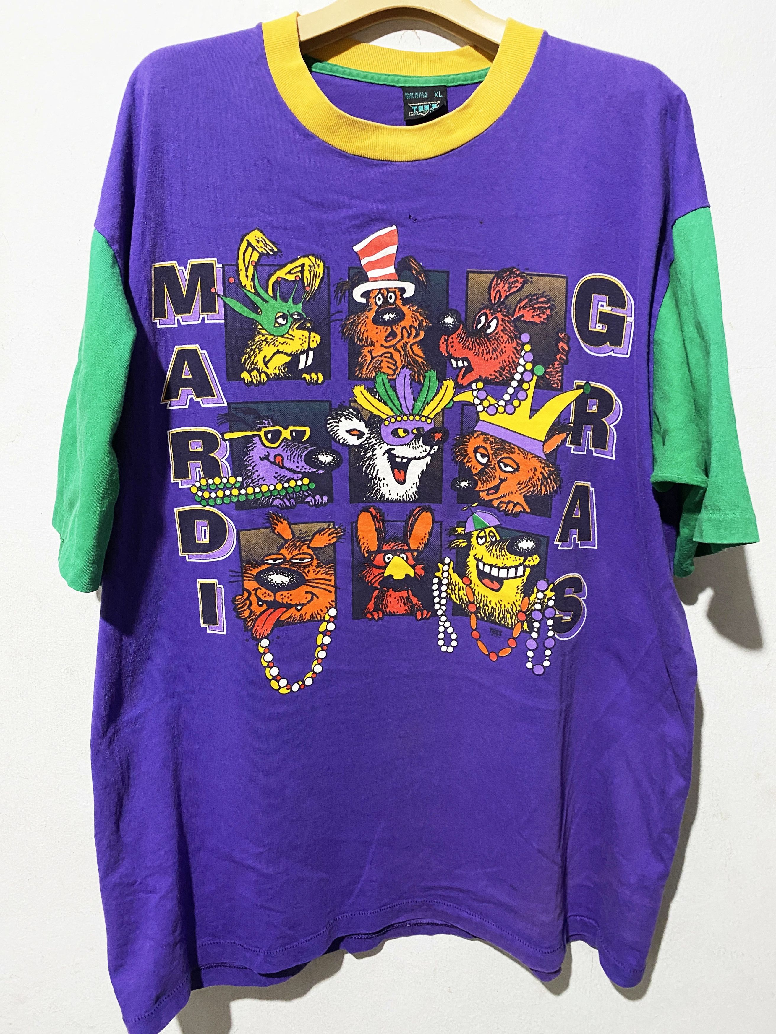 Vintage Vintage 90s Mardi Gras Shirt Size US XL / EU 56 / 4 - 1 Thumbnail