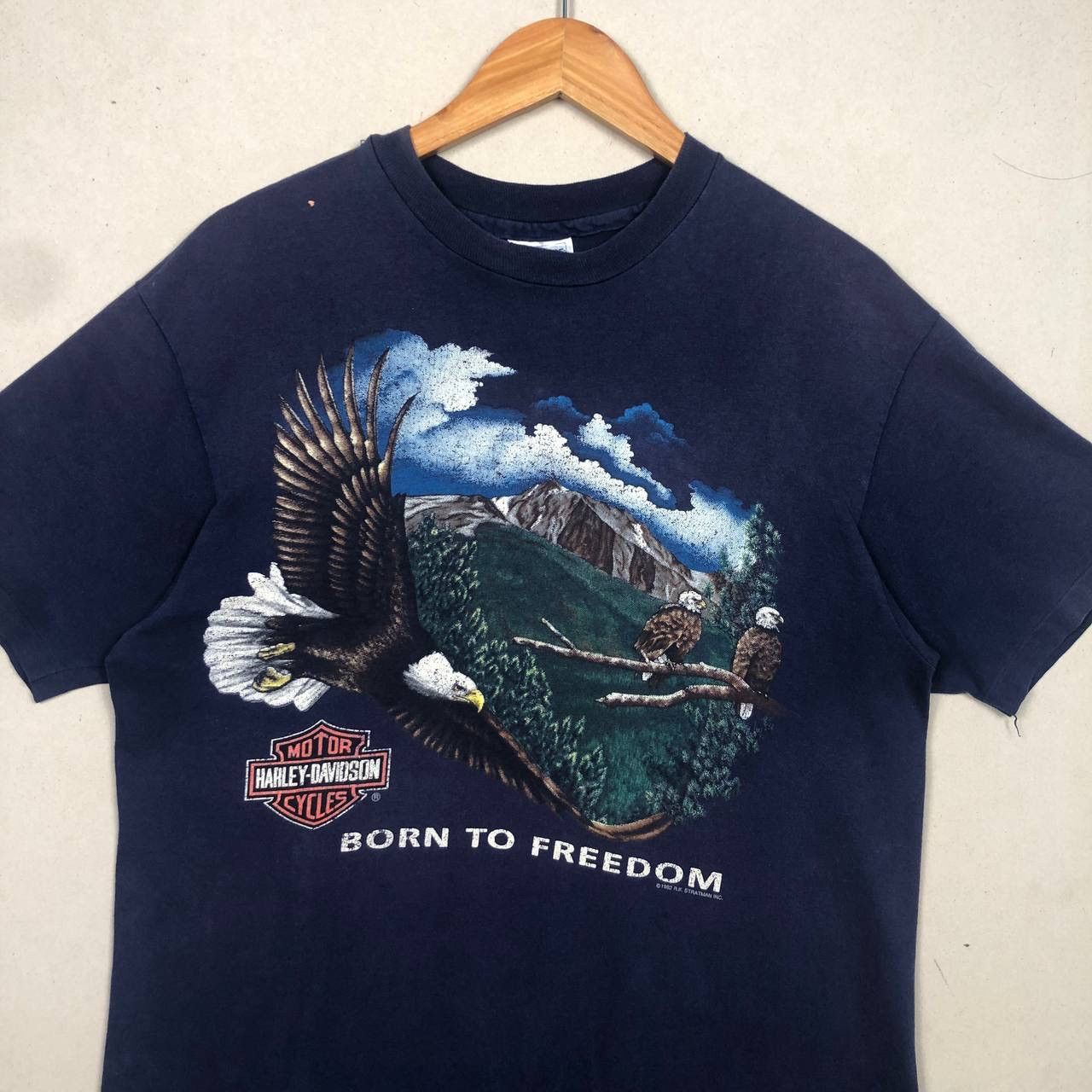 Harley Davidson × Vintage Vintage 90s Harley Davidson Eagle Motorcycle Decker Tee Size US L / EU 52-54 / 3 - 3 Thumbnail