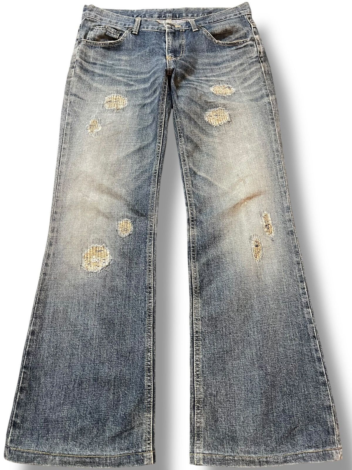 20471120 Vintage 291295 Homme Flare Grunge Distressed Denim Size US 32 / EU 48 - 1 Thumbnail