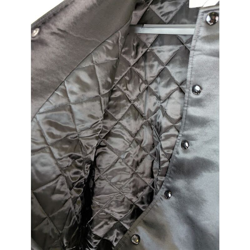 Celine o1rshd1 Teddy Logo-Applique Satin Varsity Jacket in Black Size US M / EU 48-50 / 2 - 10 Thumbnail