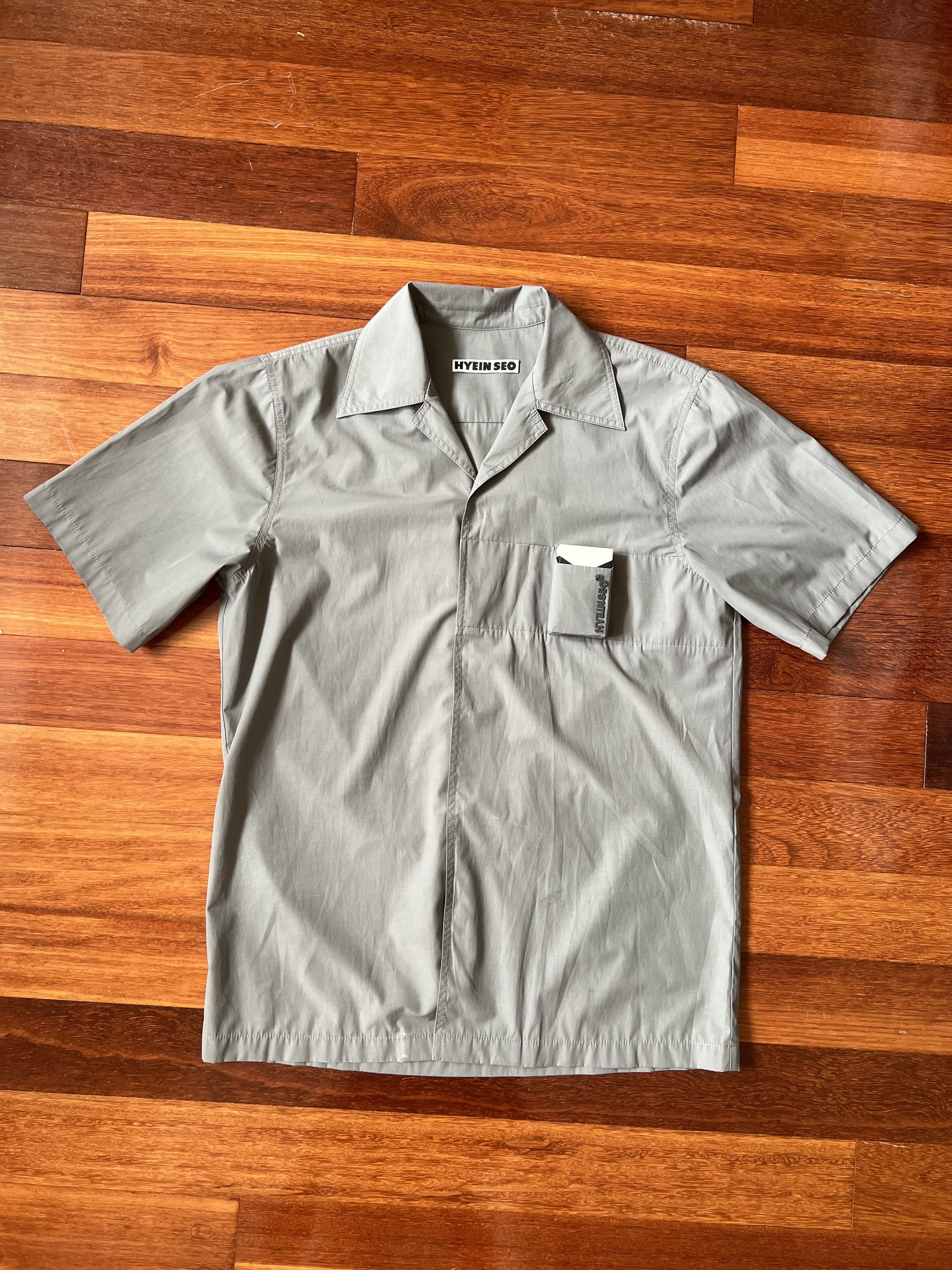 Hyein Seo 💚 SS20 Hyein Seo Smoker's Button Up Shirt Green NEW Size US L / EU 52-54 / 3 - 1 Thumbnail