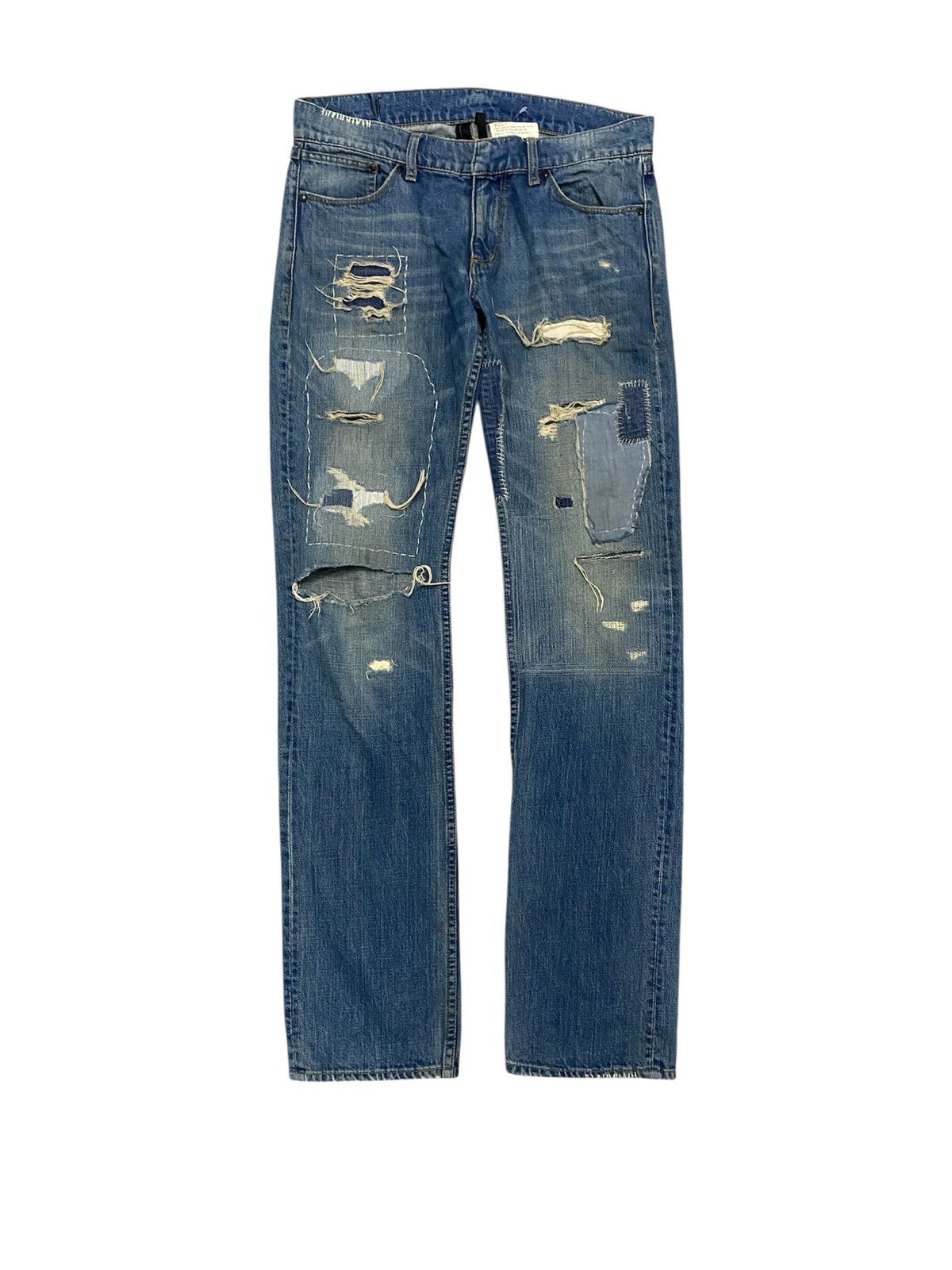 Fadeless 2000s Fadedless Japan patchwork distresses denim Size US 32 / EU 48 - 1 Thumbnail