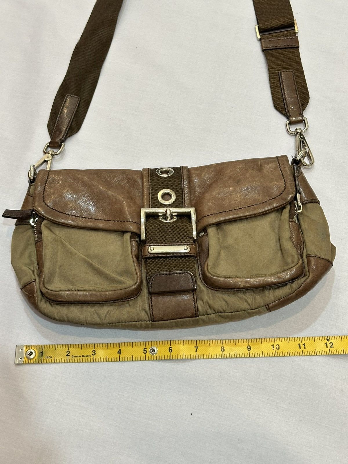 Prada Prada Tessuto and Leather Buckle Flap Shoulder Bag. Size ONE SIZE - 24 Thumbnail
