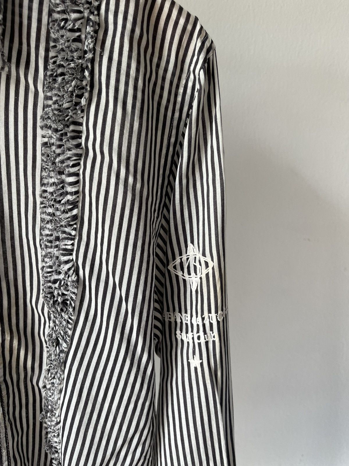 CABANE de ZUCCa × Issey Miyake 2000s Cabane De Zucca Surf Club Stripe Shirt Size US M / EU 48-50 / 2 - 4 Thumbnail