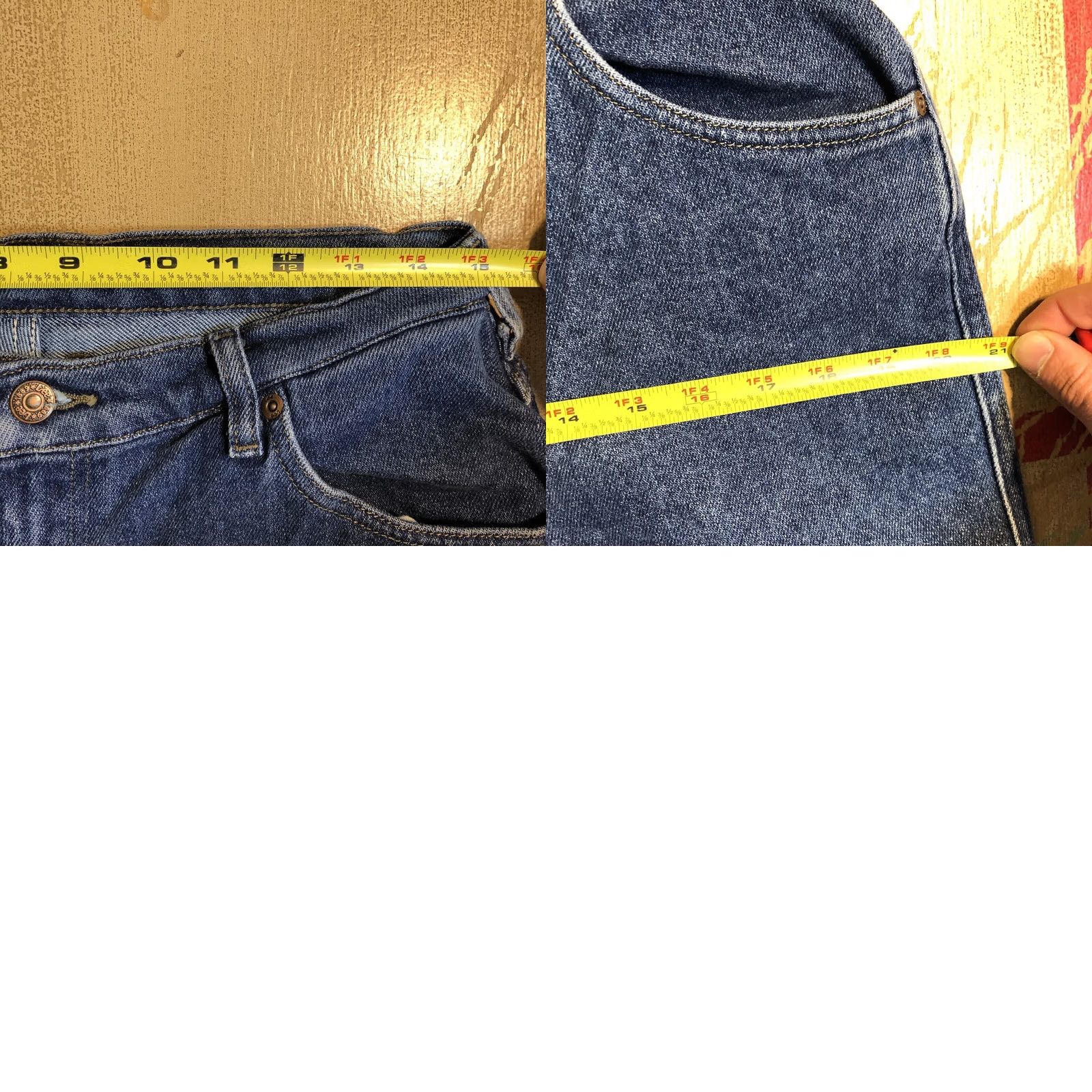 Lee VINTAGE Lee Jeans Taper Womens 14 Regular 30x30.5 Blue Denim Hi Rise 12 Inseam 5-Pocket USA 80s 90s Fans Mens Girls Size 36" / US 14 / IT 50 - 9 Thumbnail