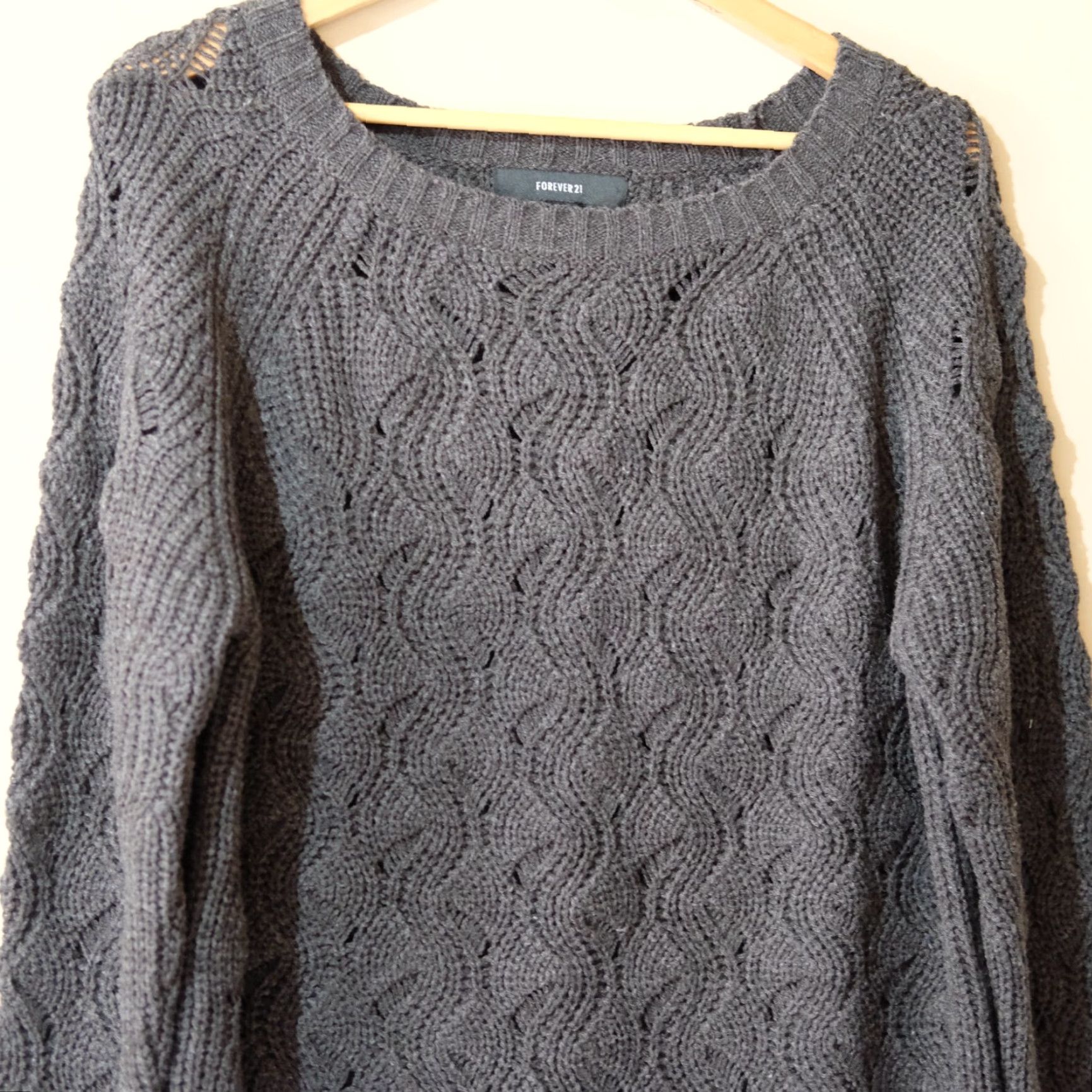 Forever 21 FOREVER 21 Dark Gray Pullover Sweater Casual Women's L Size L / US 10 / IT 46 - 2 Thumbnail