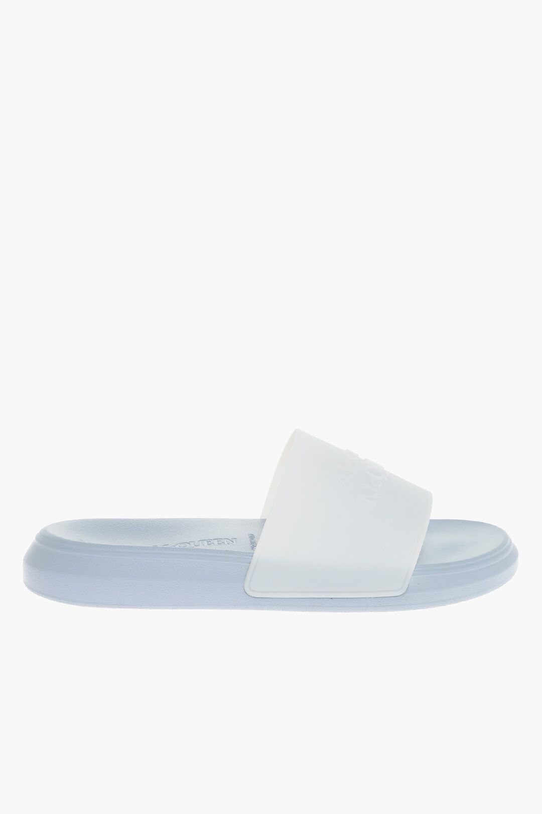 image of Alexander Mcqueen Og1Mm0423 Rubber Slippers In Light Blue, Men's (Size 9)