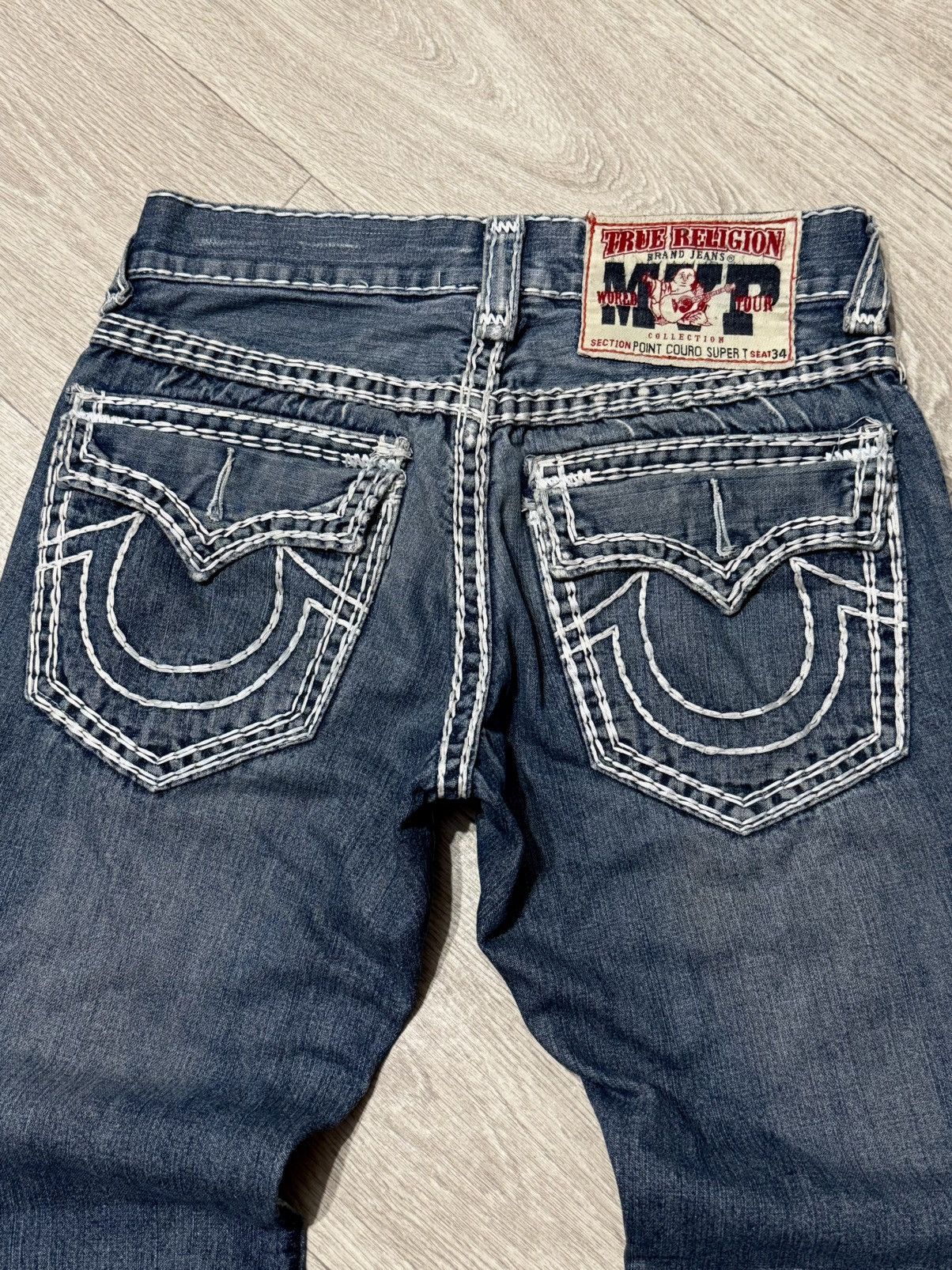 True Religion 🔷Vintage True Religion Distressed Y2K Crazy Jeans🔷 Size US 30 / EU 46 - 3 Thumbnail