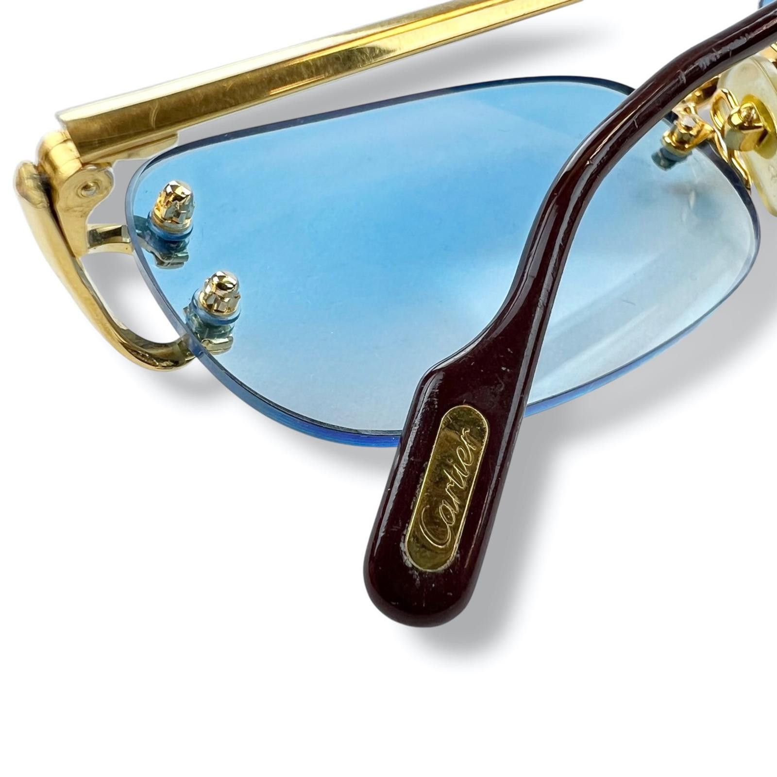 Cartier Cartier Gold Madison C Decor Rimless Sunglasses Size ONE SIZE - 5 Thumbnail