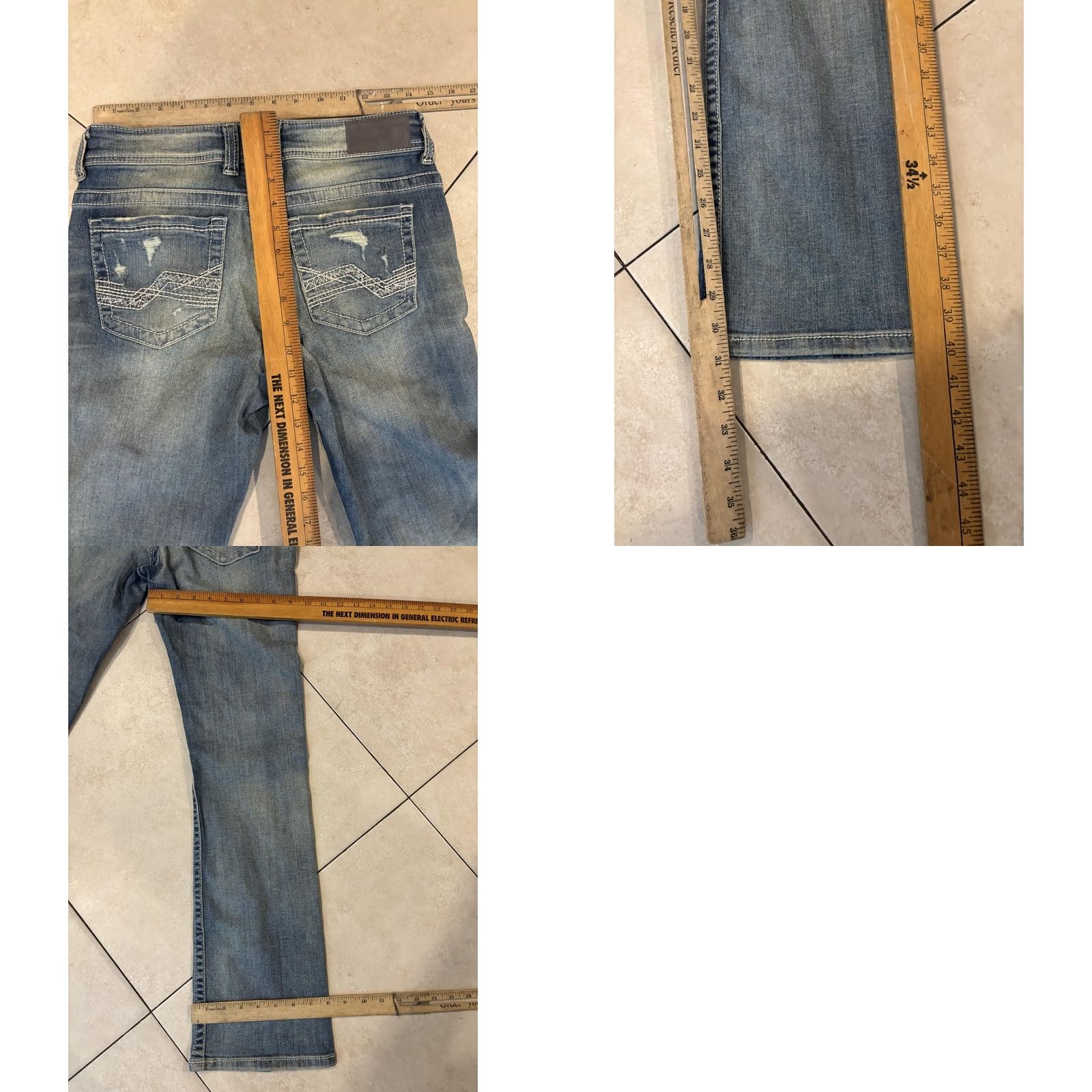 BKE BKE Payton Bootcut Jeans Womens 27 31.5 Blue Distressed Denim Made Mexico Size 27" / US 4 / IT 40 - 9 Thumbnail