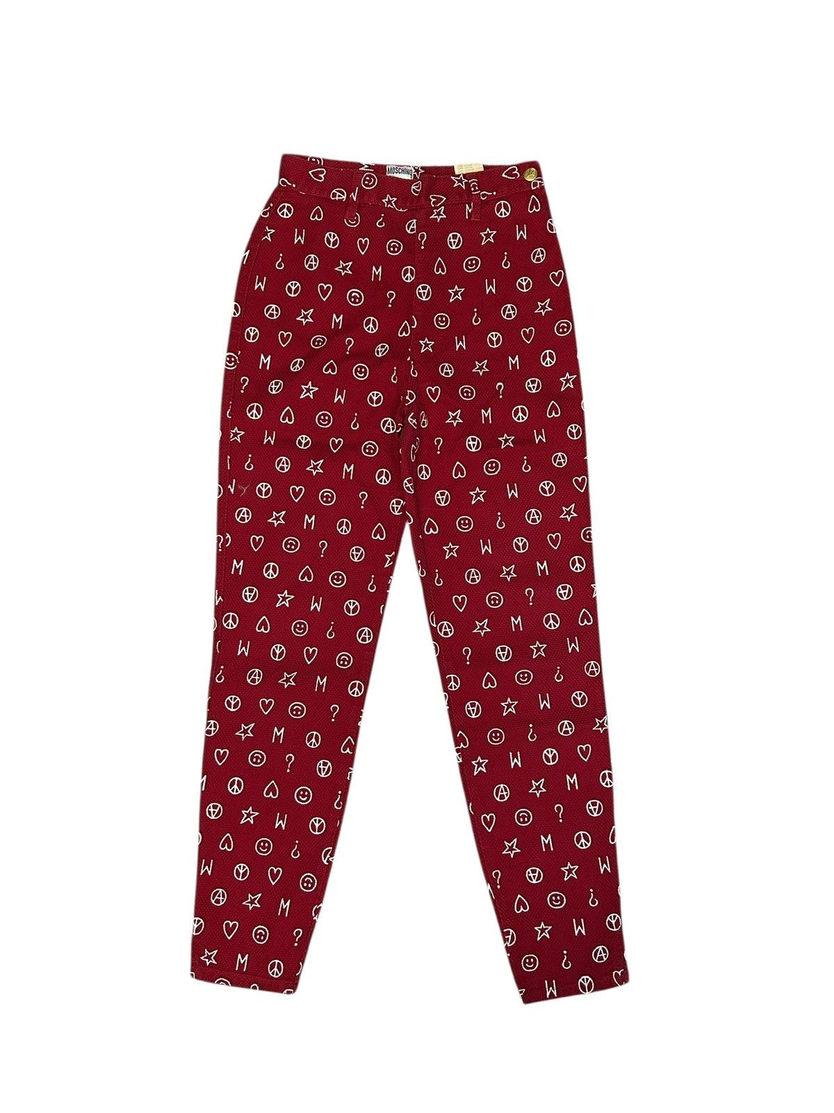 Moschino 90s Monogram Trousers Size 27" / US 4 / IT 40 - 1 Thumbnail