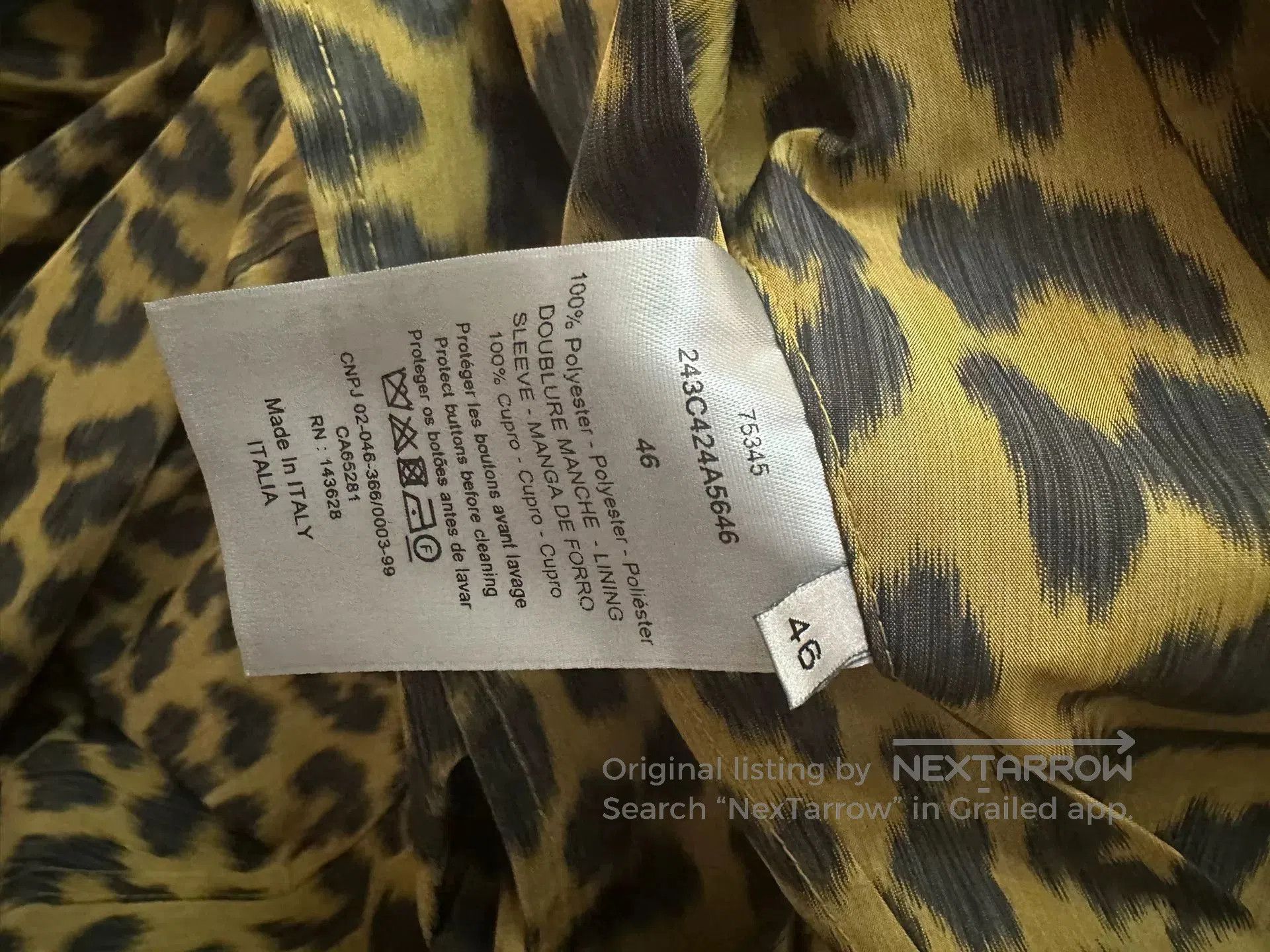 Dior Dior Leopard Print Cape Shirt. Size L / US 10 / IT 46 - 4 Thumbnail